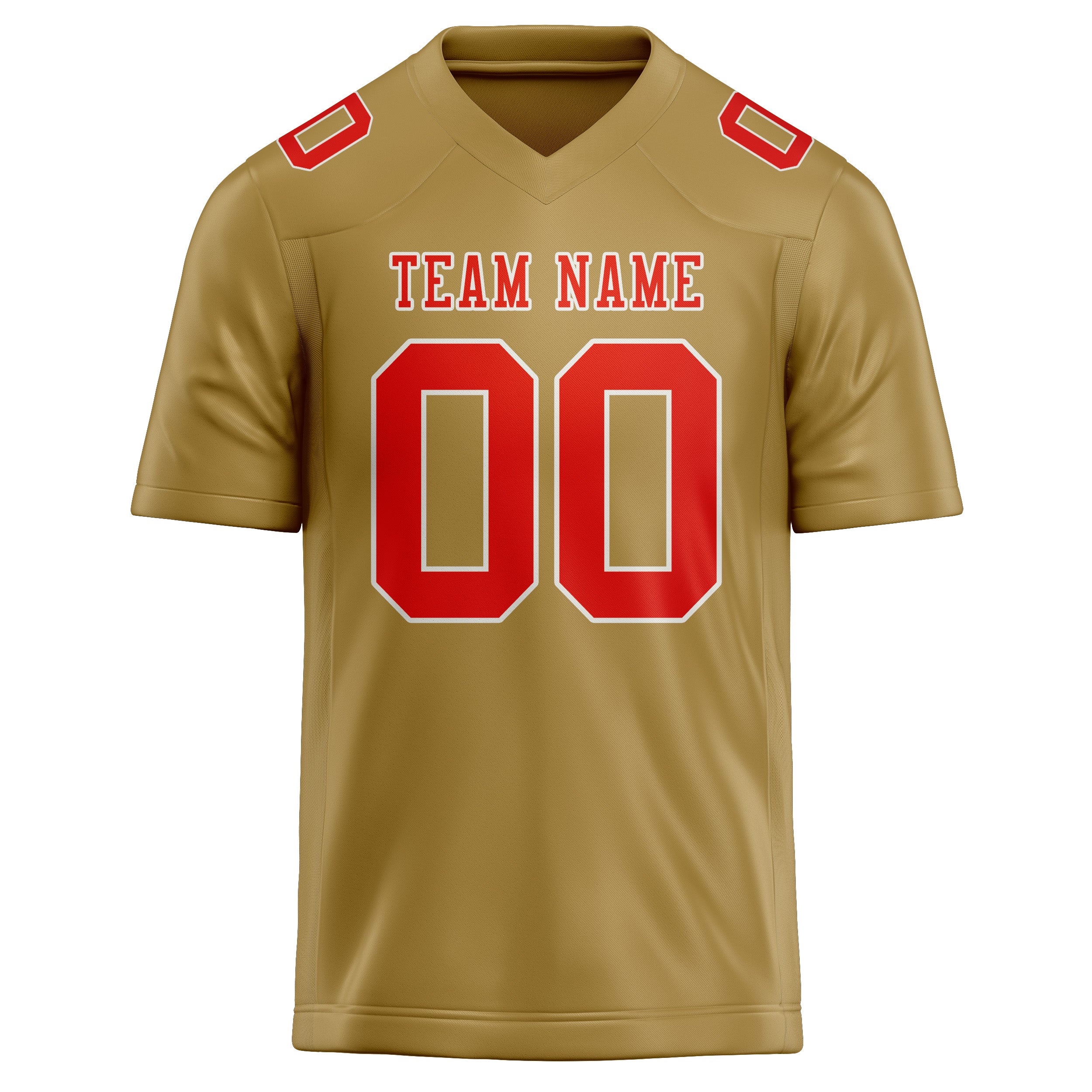 Custom Khaki Orange Red Football Jersey