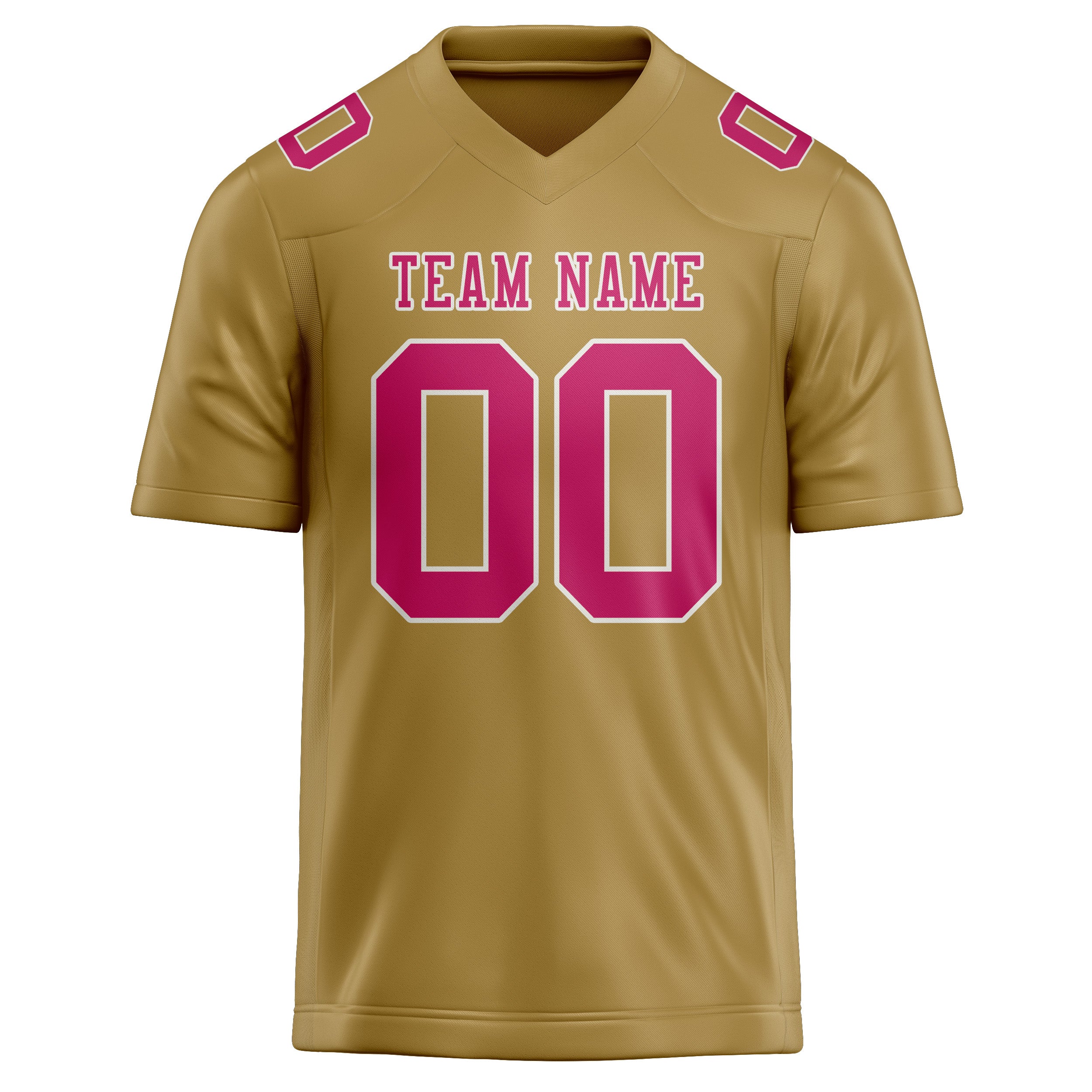 Custom Khaki Pink Football Jersey