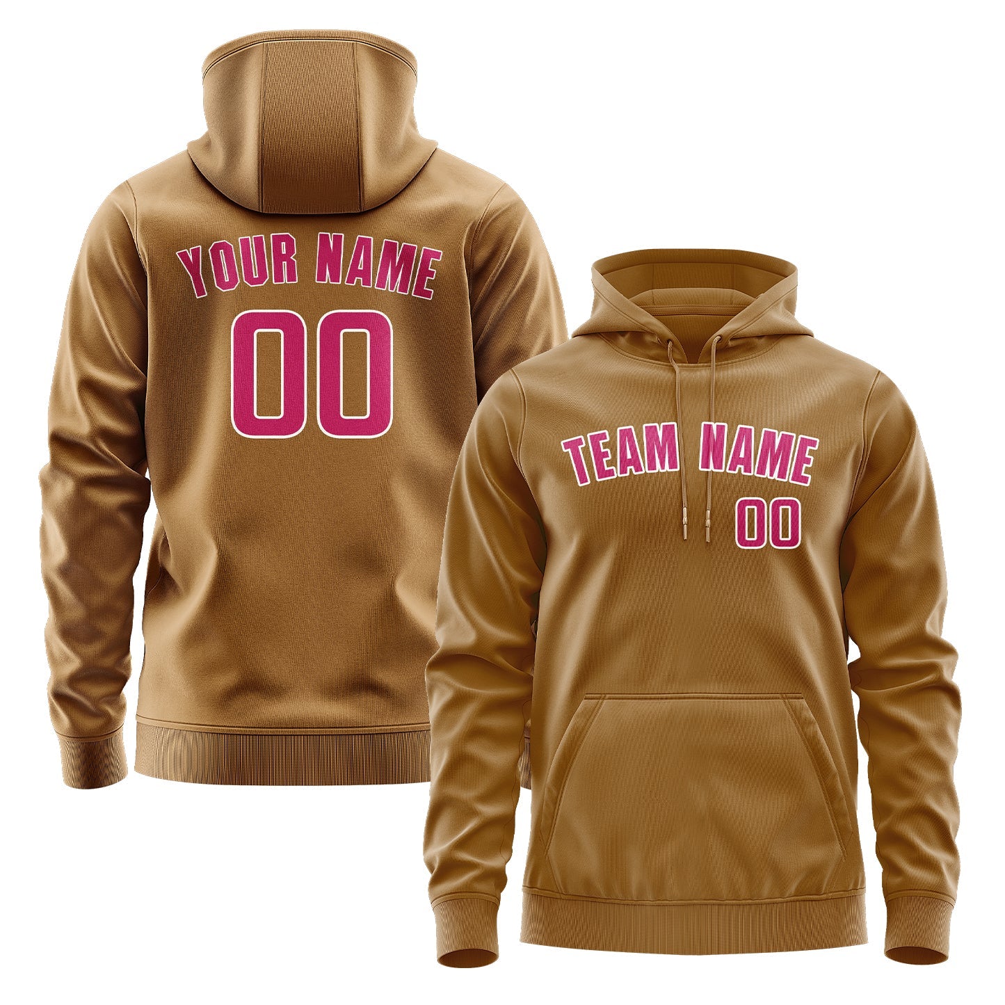 Custom Khaki Pink Hoodie