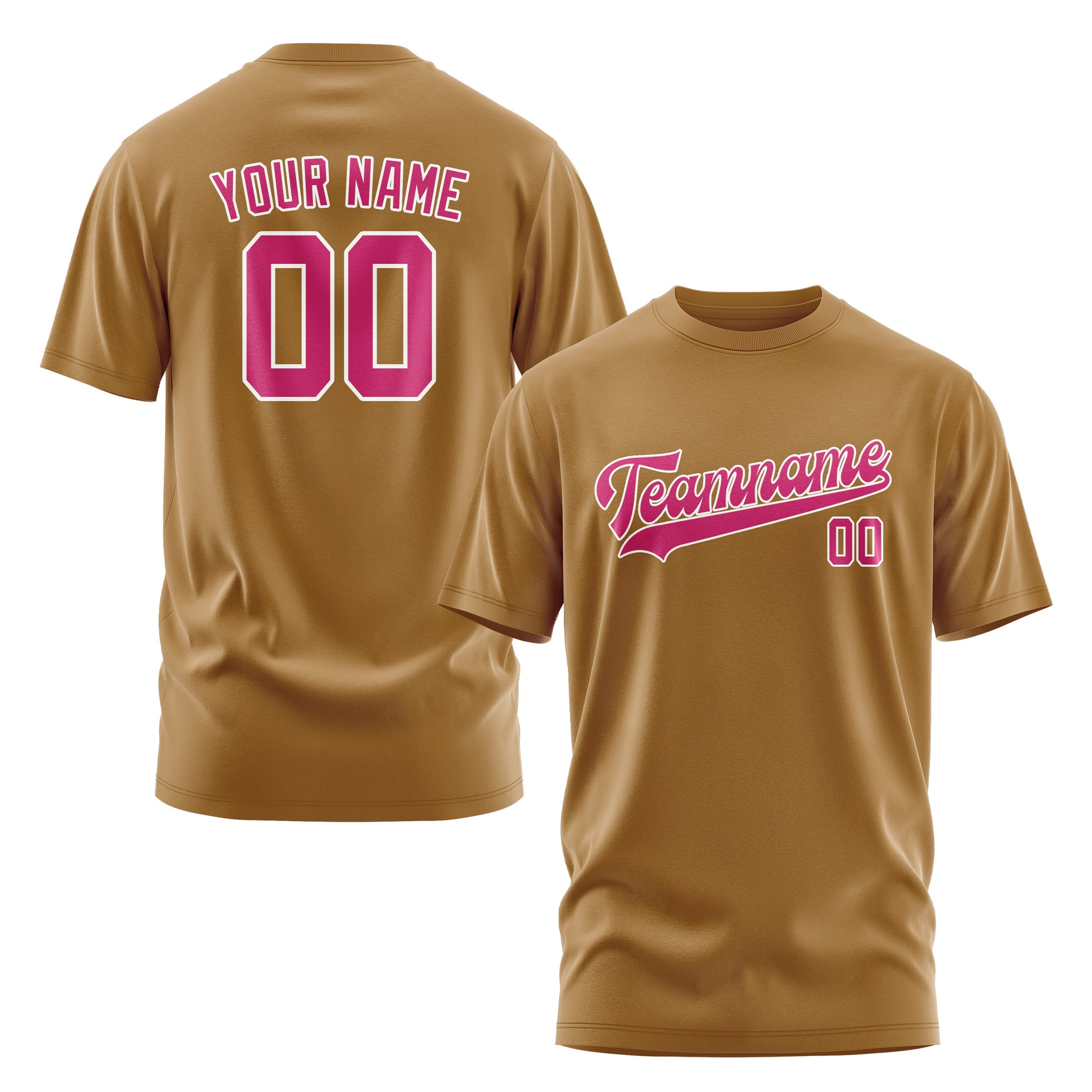 Custom Khaki Pink T-Shirt