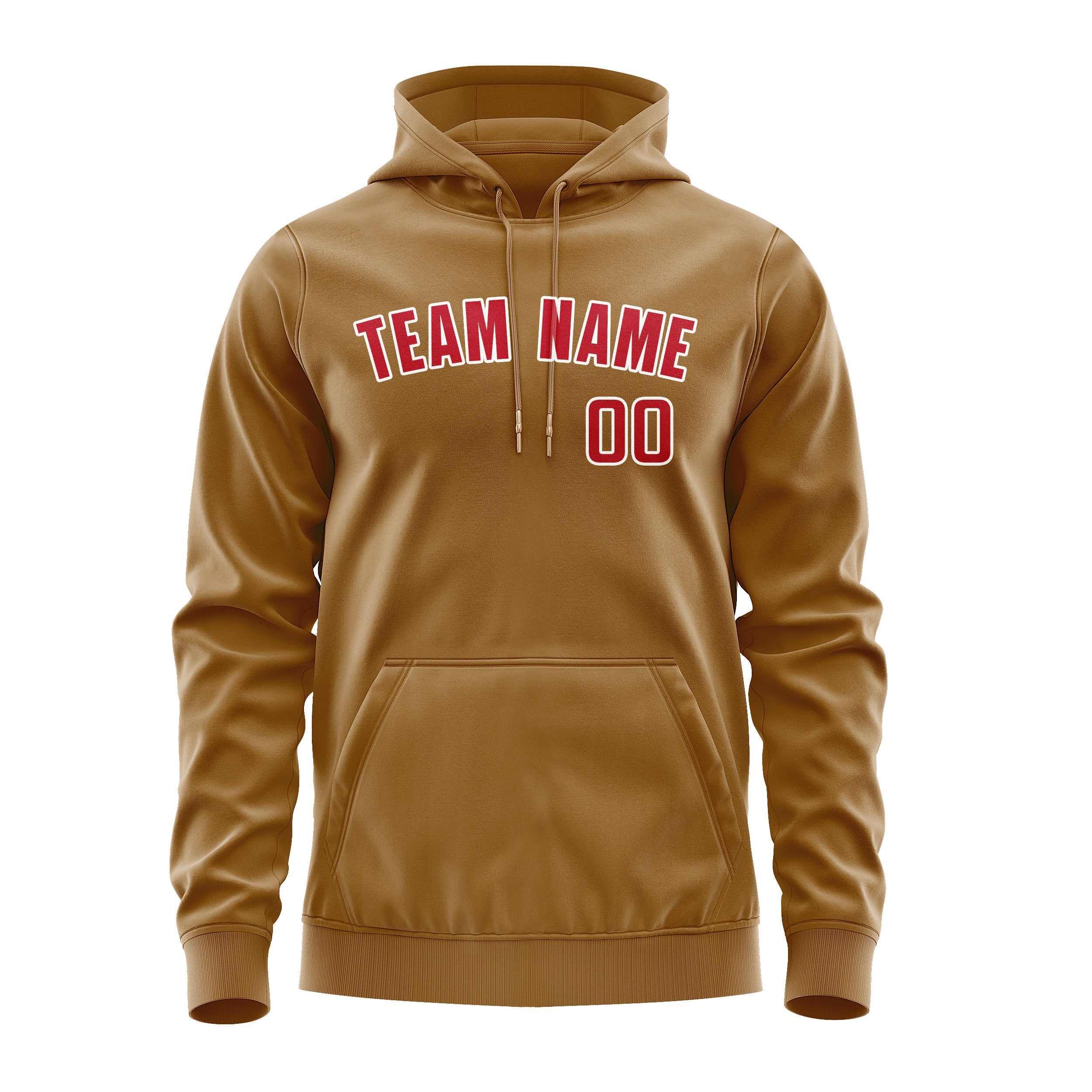 Custom Khaki Red Hoodie