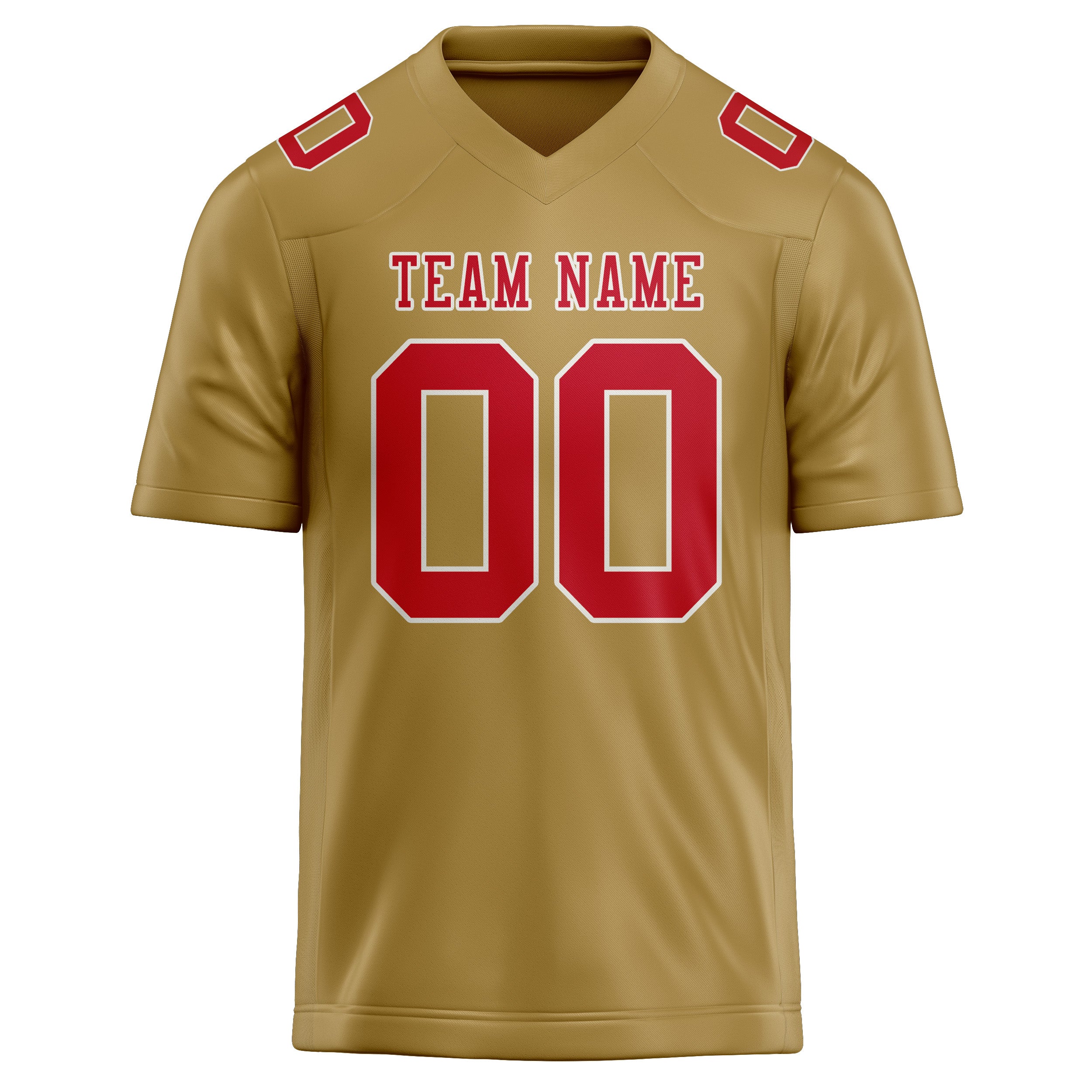 Custom Khaki Red Football Jersey