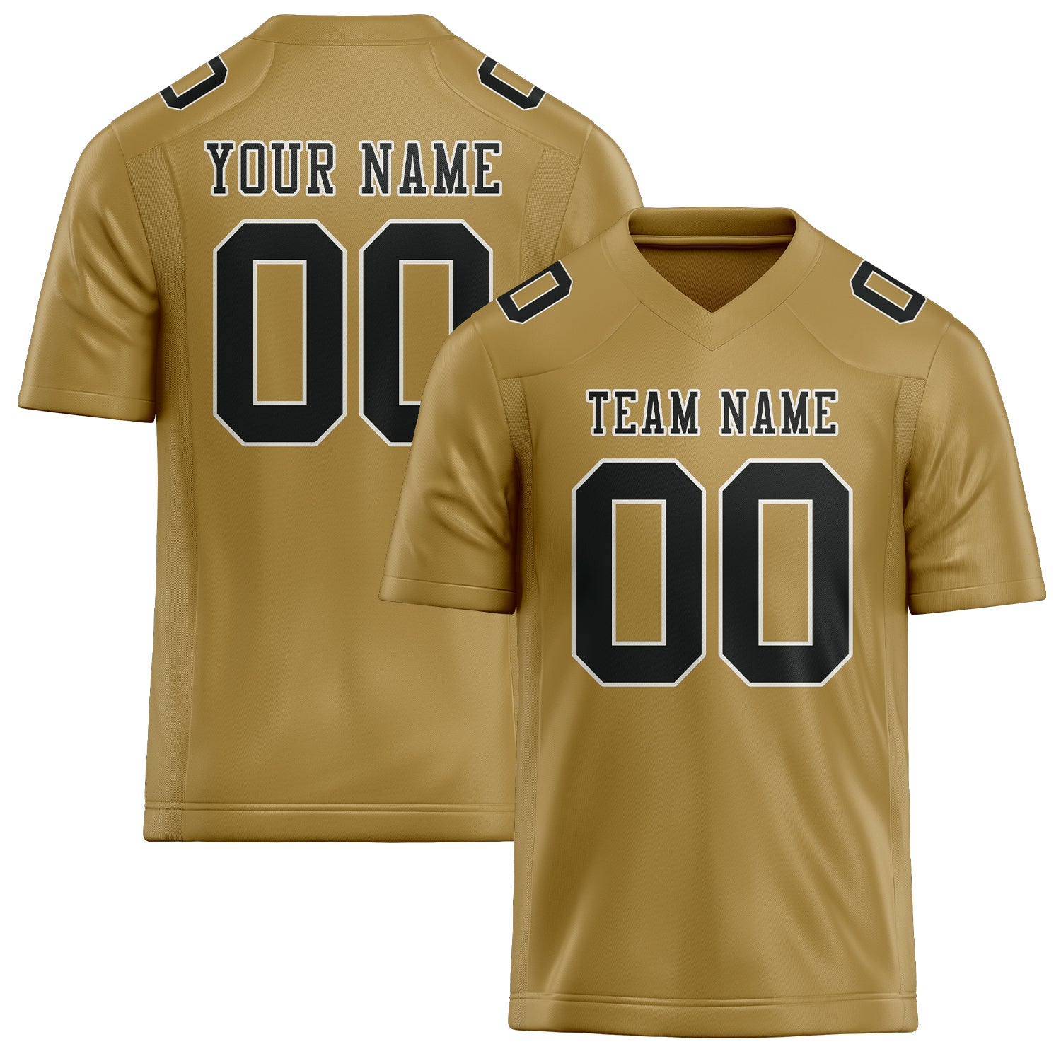 Custom Khaki Black Football Jersey