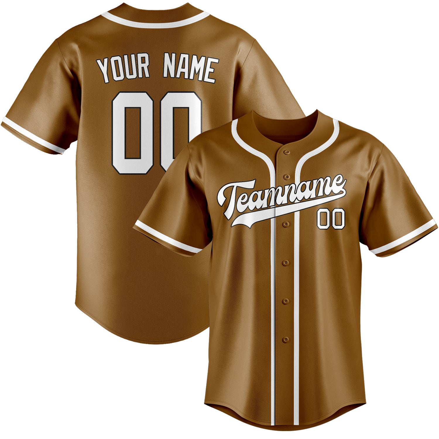 Custom Khaki White Baseball Jersey