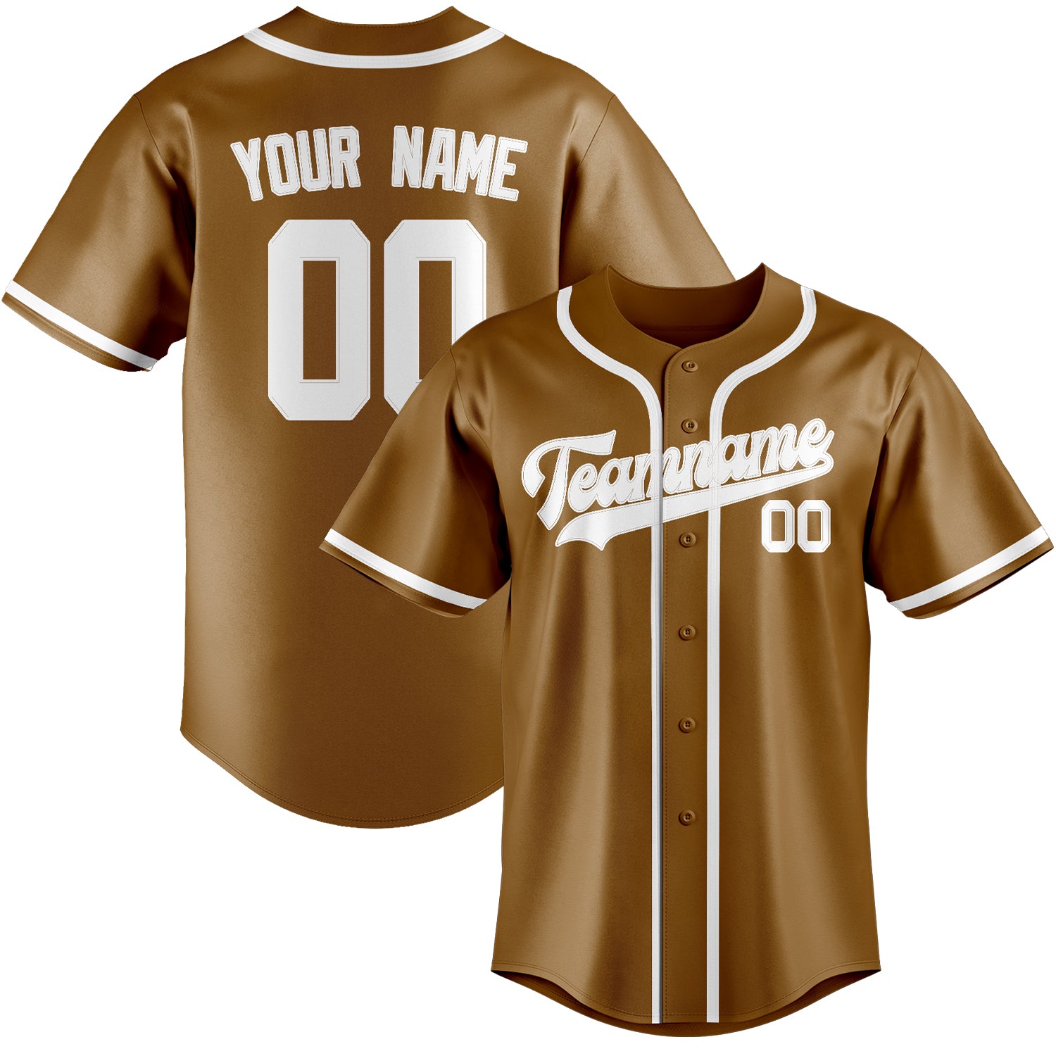 Custom Khaki White Baseball Jersey