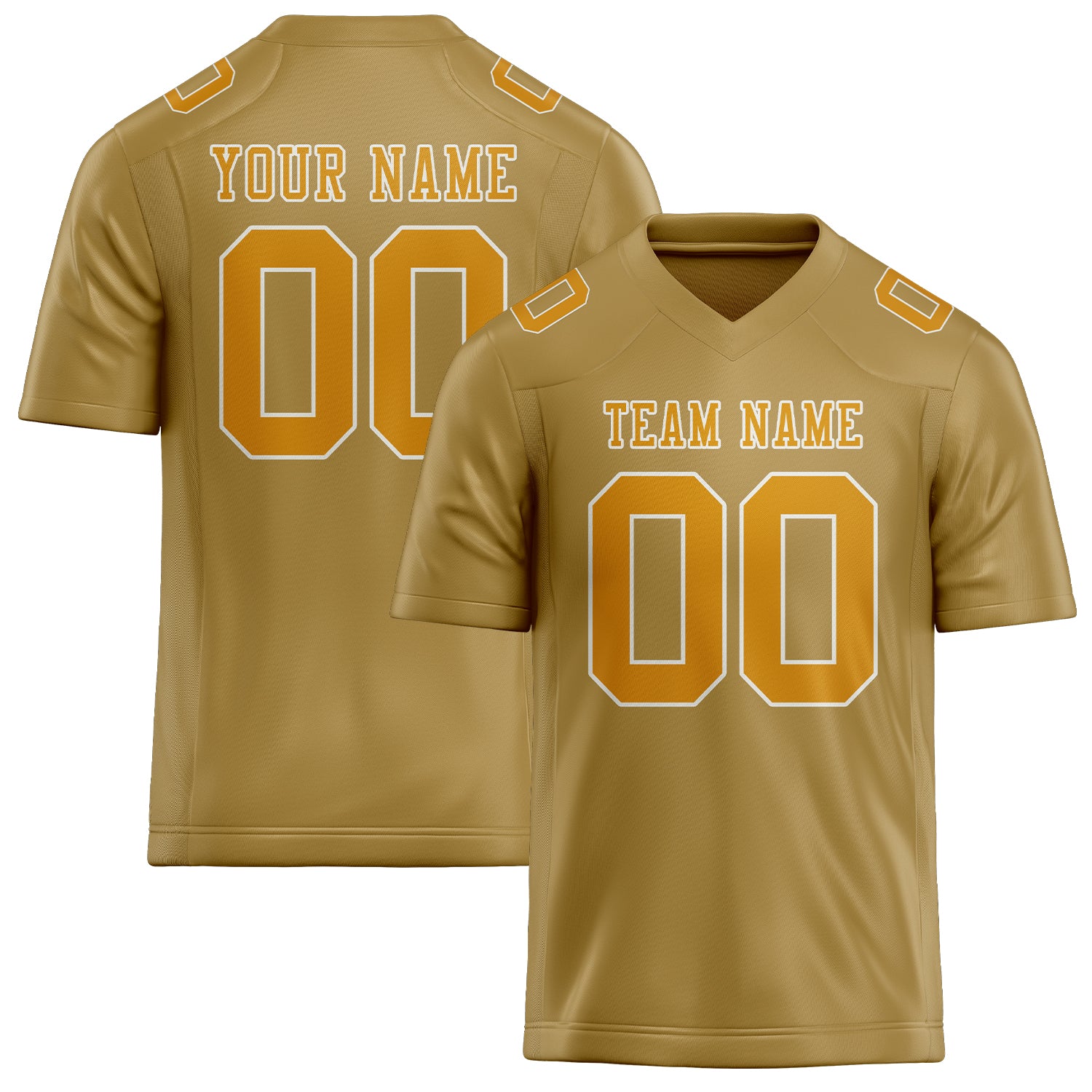 Custom Khaki Yellow Football Jersey