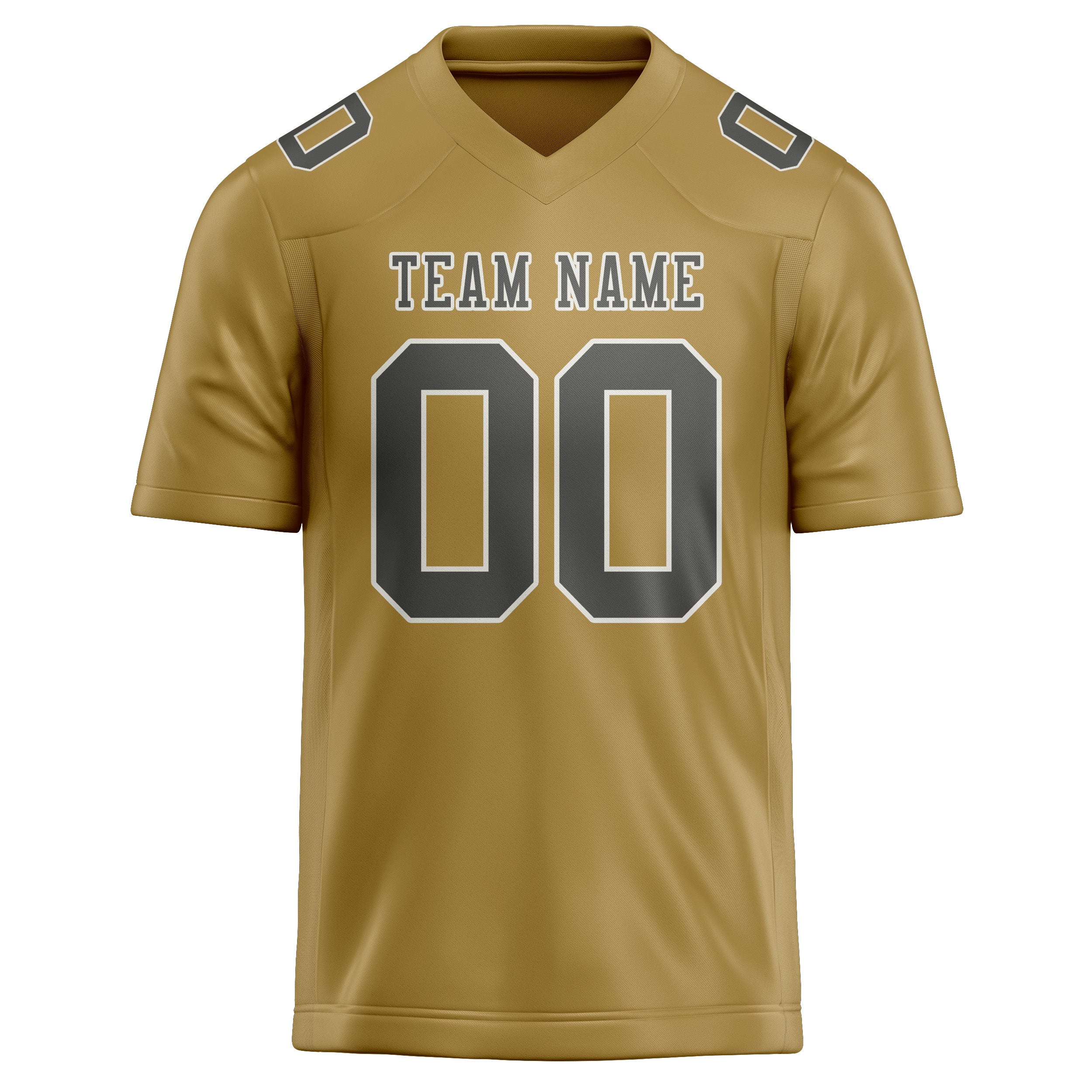 Custom Khaki Dark Grey Football Jersey