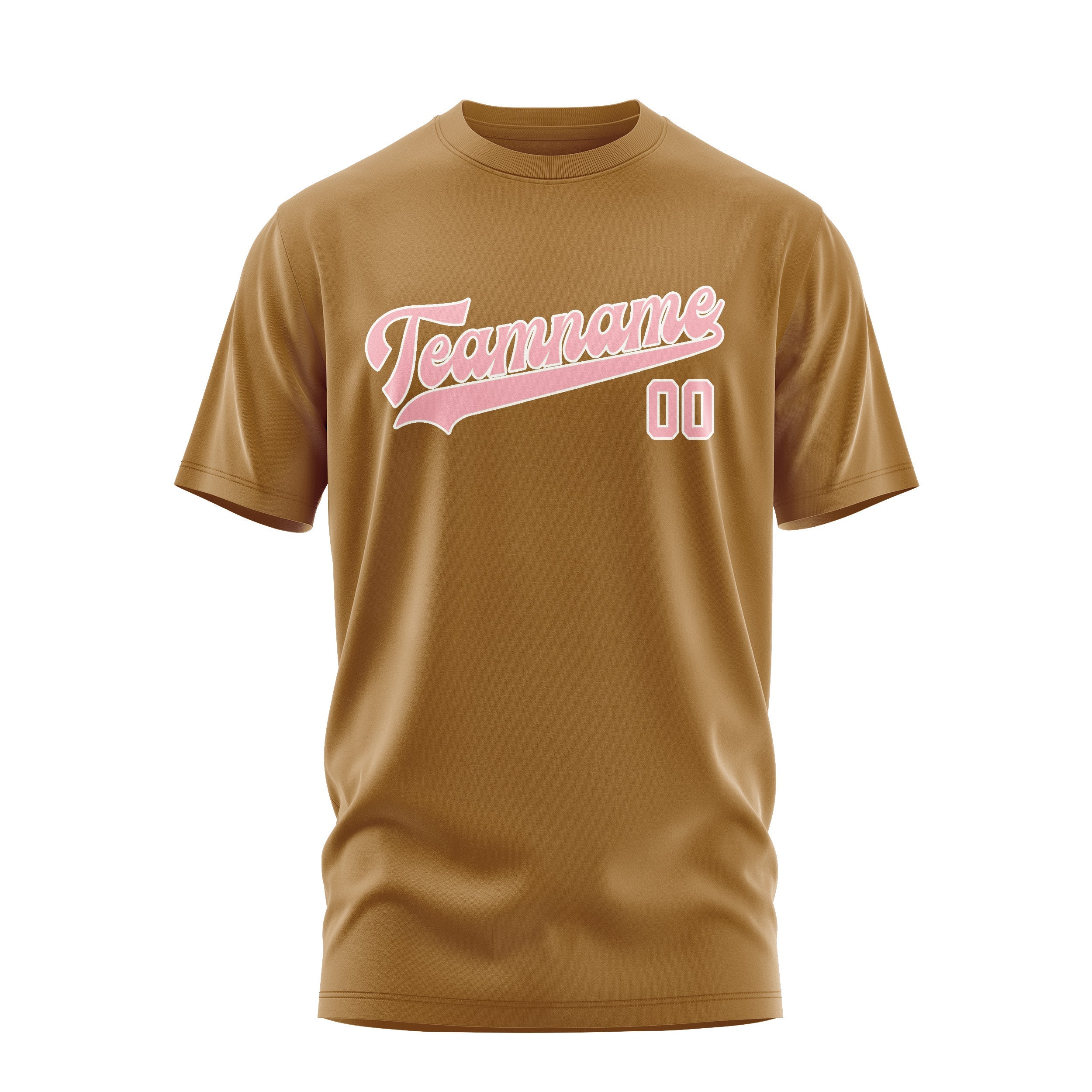 Custom Khaki Light Pink T-Shirt