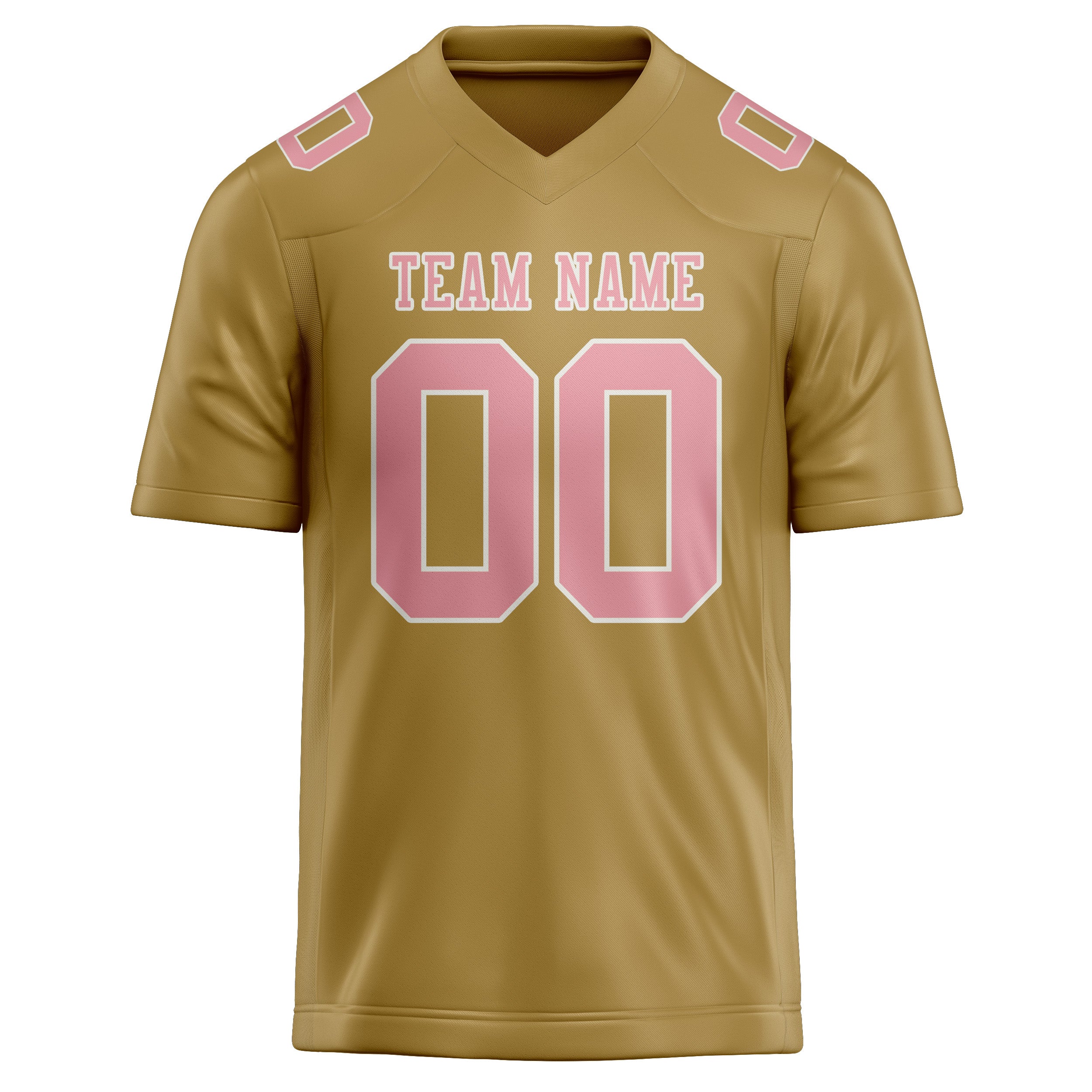 Custom Khaki Light Pink Football Jersey