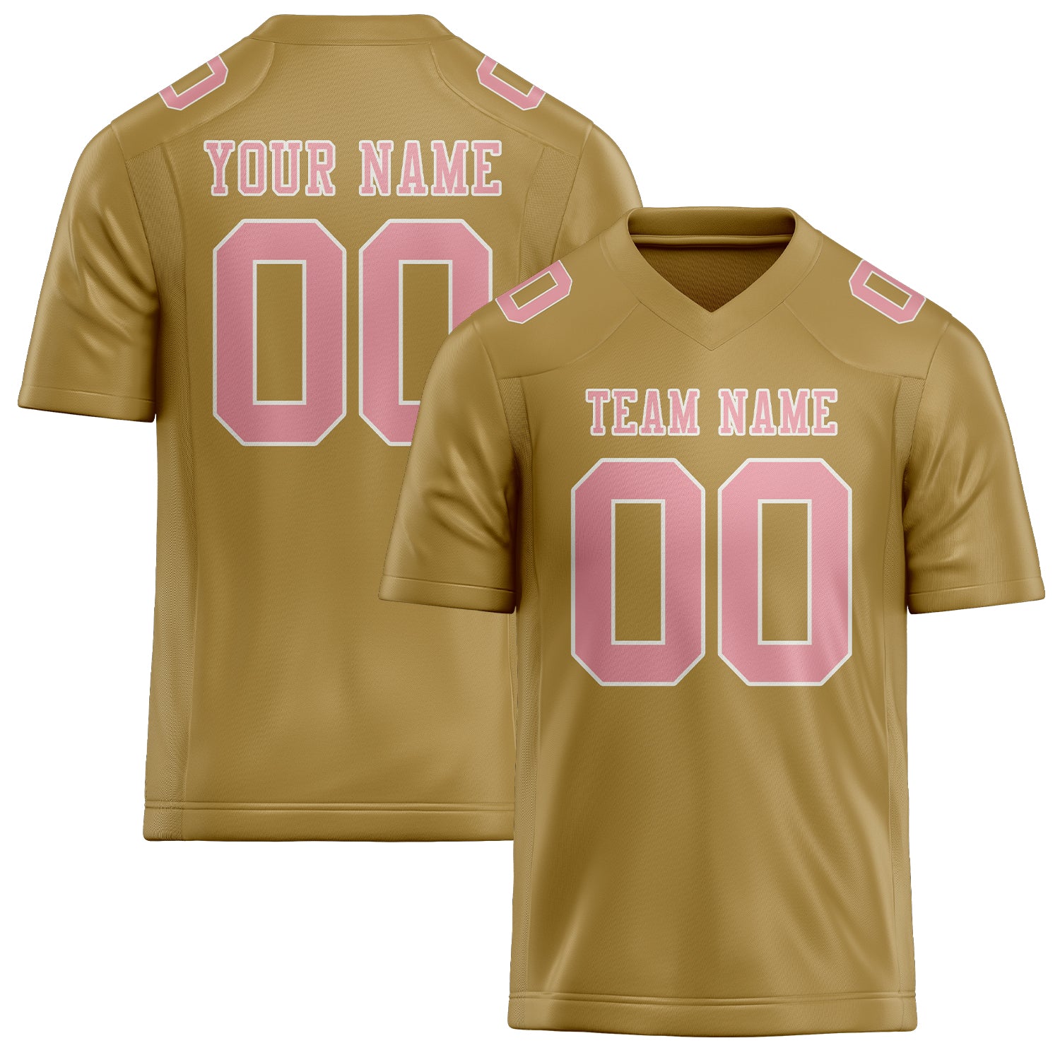 Custom Khaki Light Pink Football Jersey