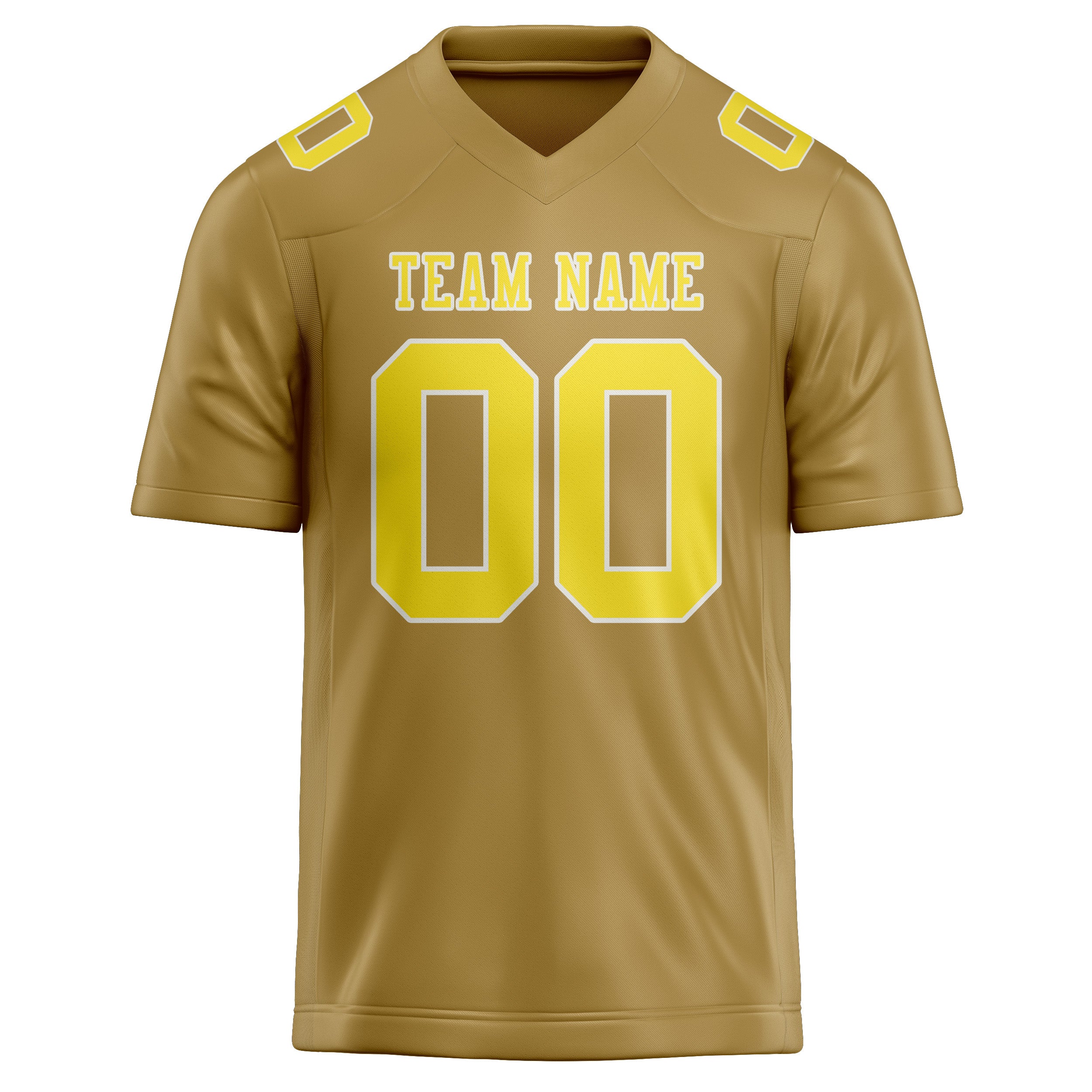 Custom Khaki Light Yellow Football Jersey