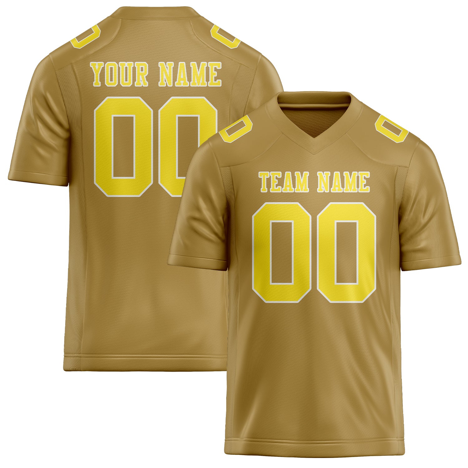 Custom Khaki Light Yellow Football Jersey