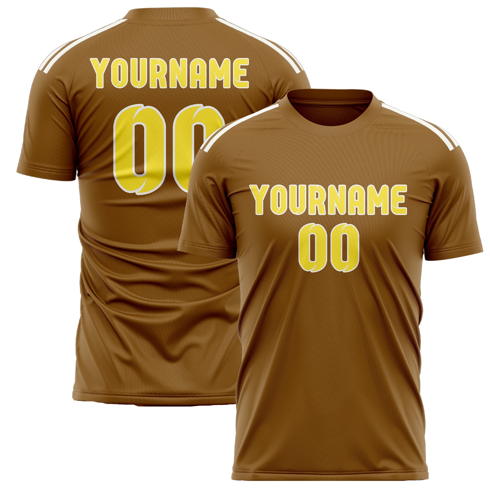 Custom Khaki Light Yellow Soccer Jersey