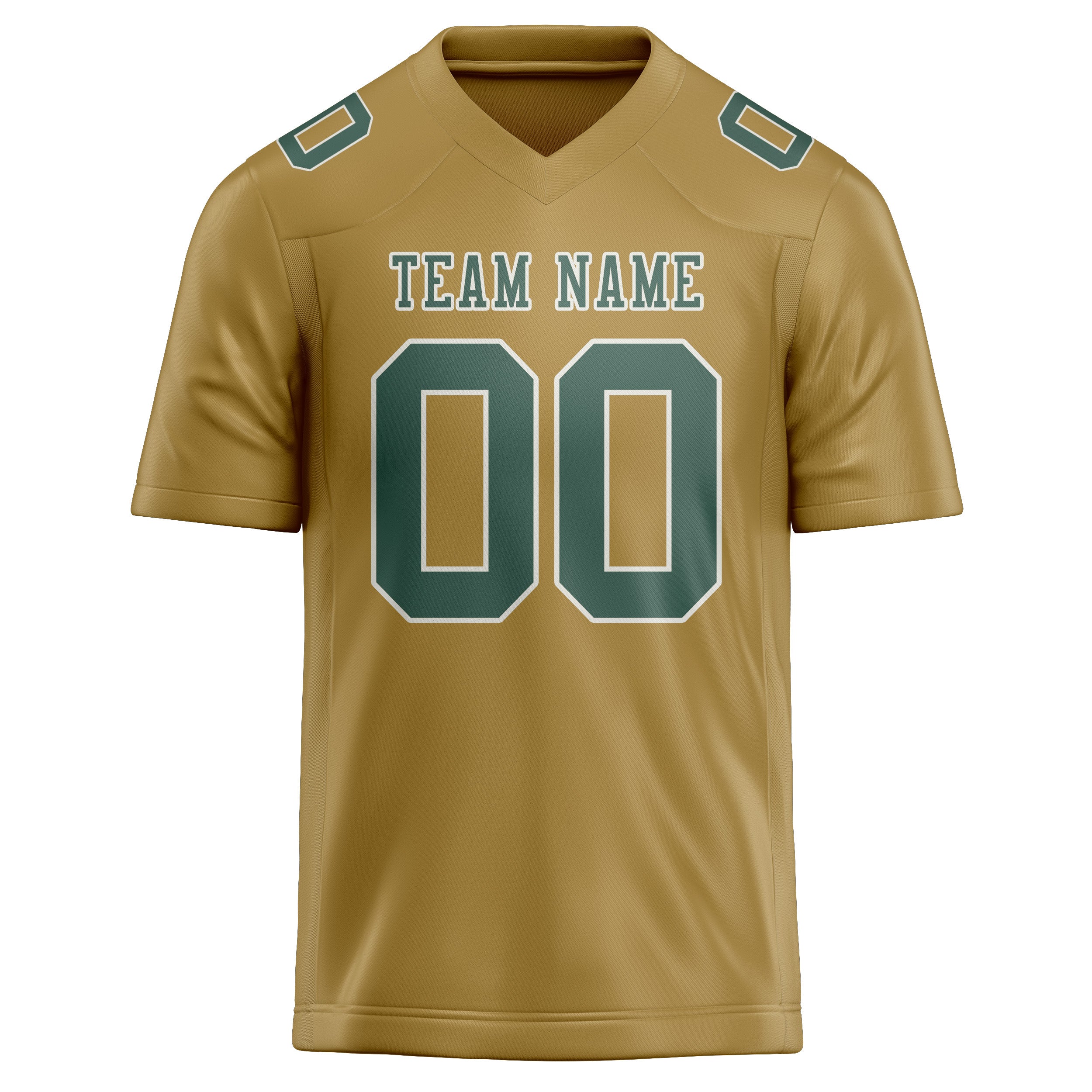 Custom Khaki Blue Green Football Jersey