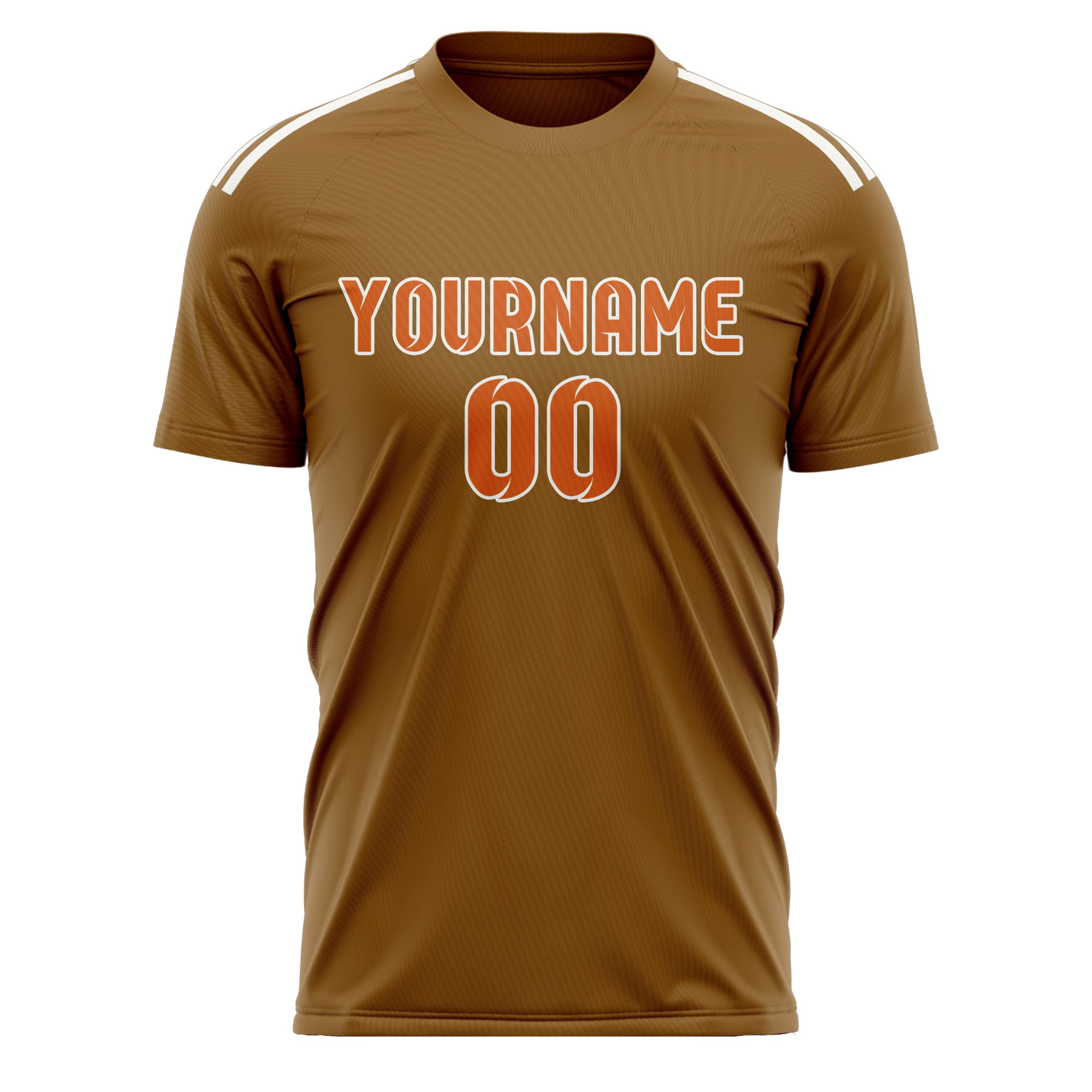 Custom Khaki Orange Soccer Jersey