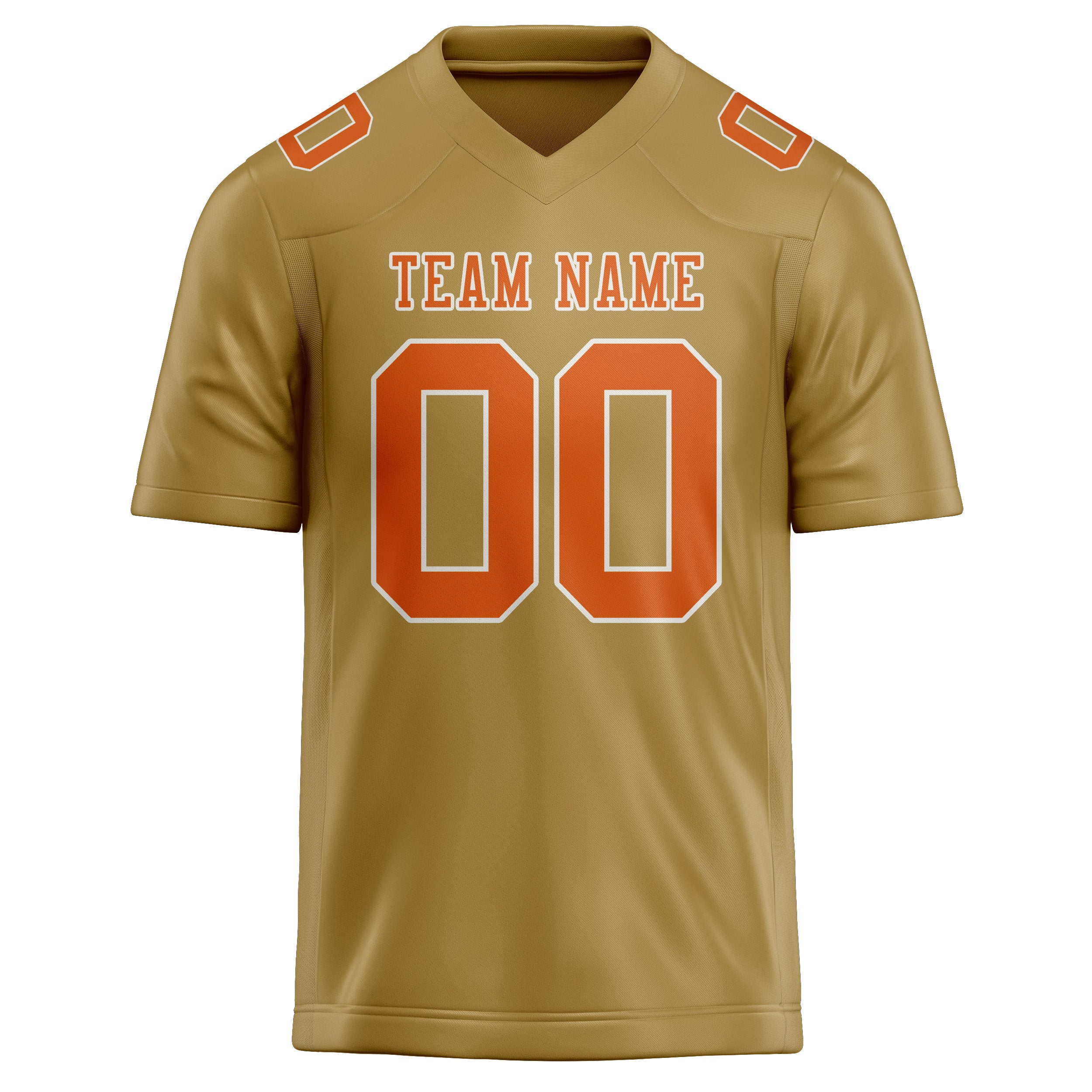 Custom Khaki Orange Football Jersey