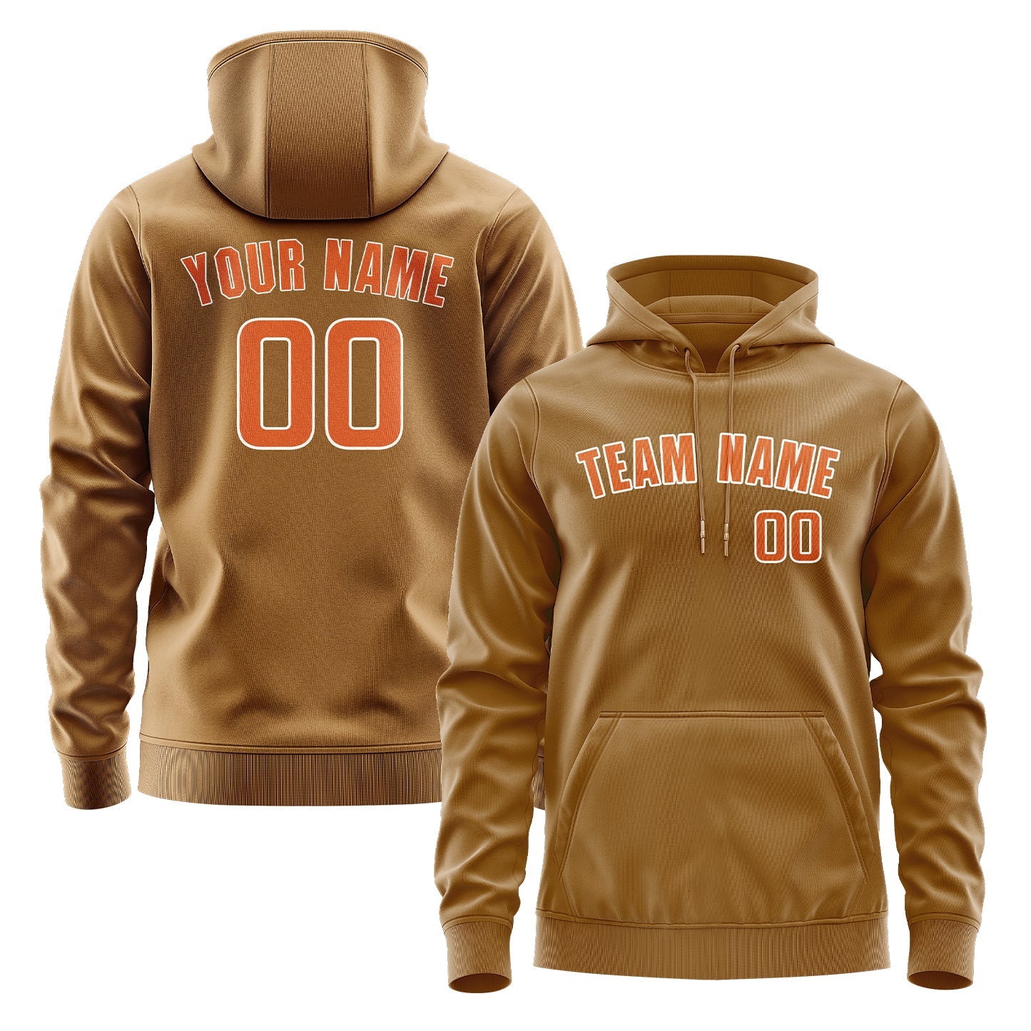Custom Khaki Orange Hoodie