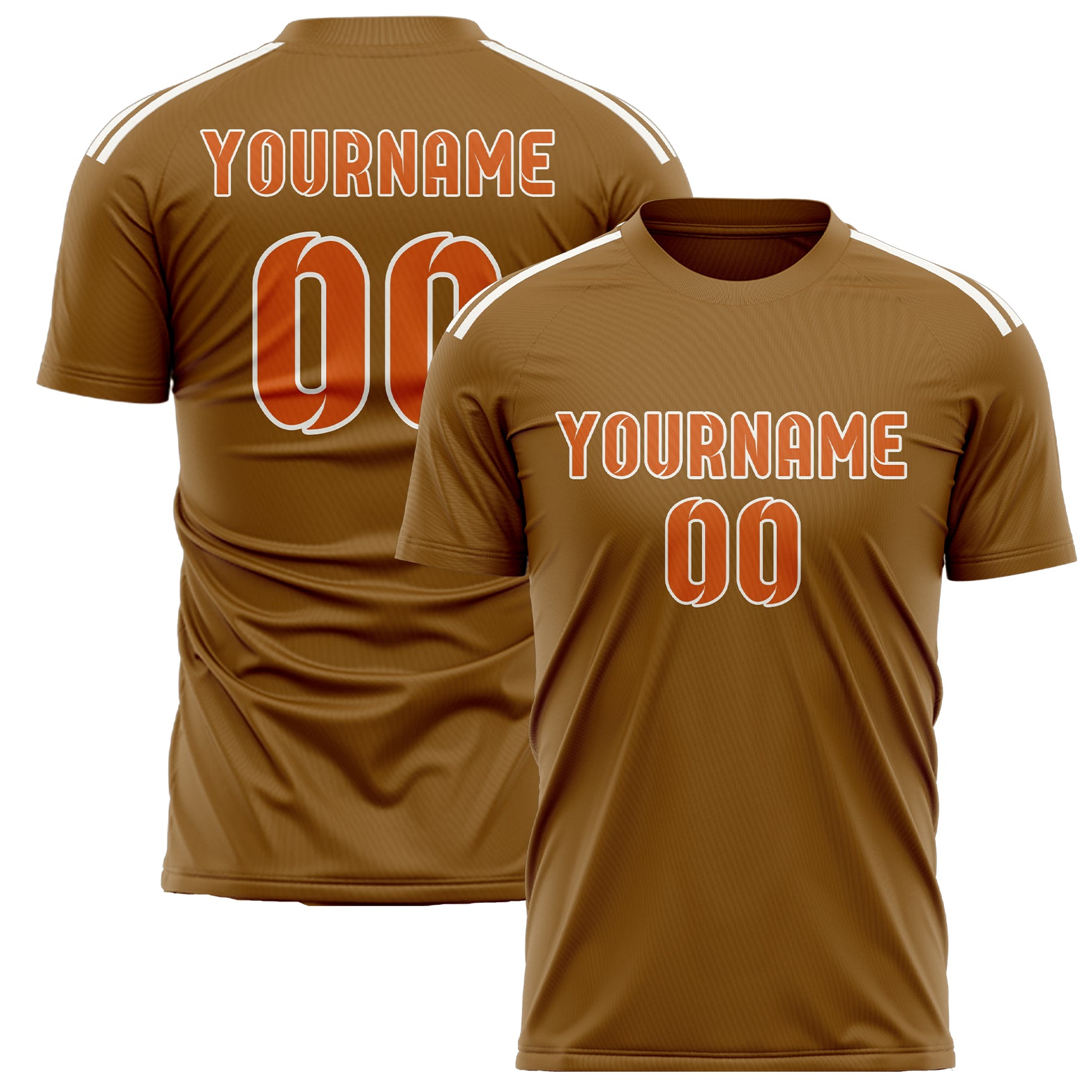 Custom Khaki Orange Soccer Jersey