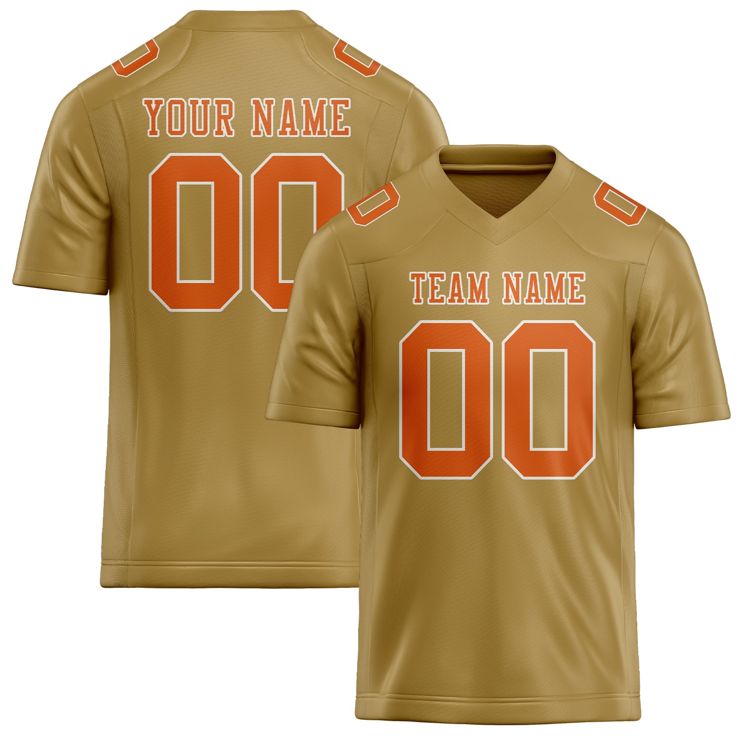 Custom Khaki Orange Football Jersey