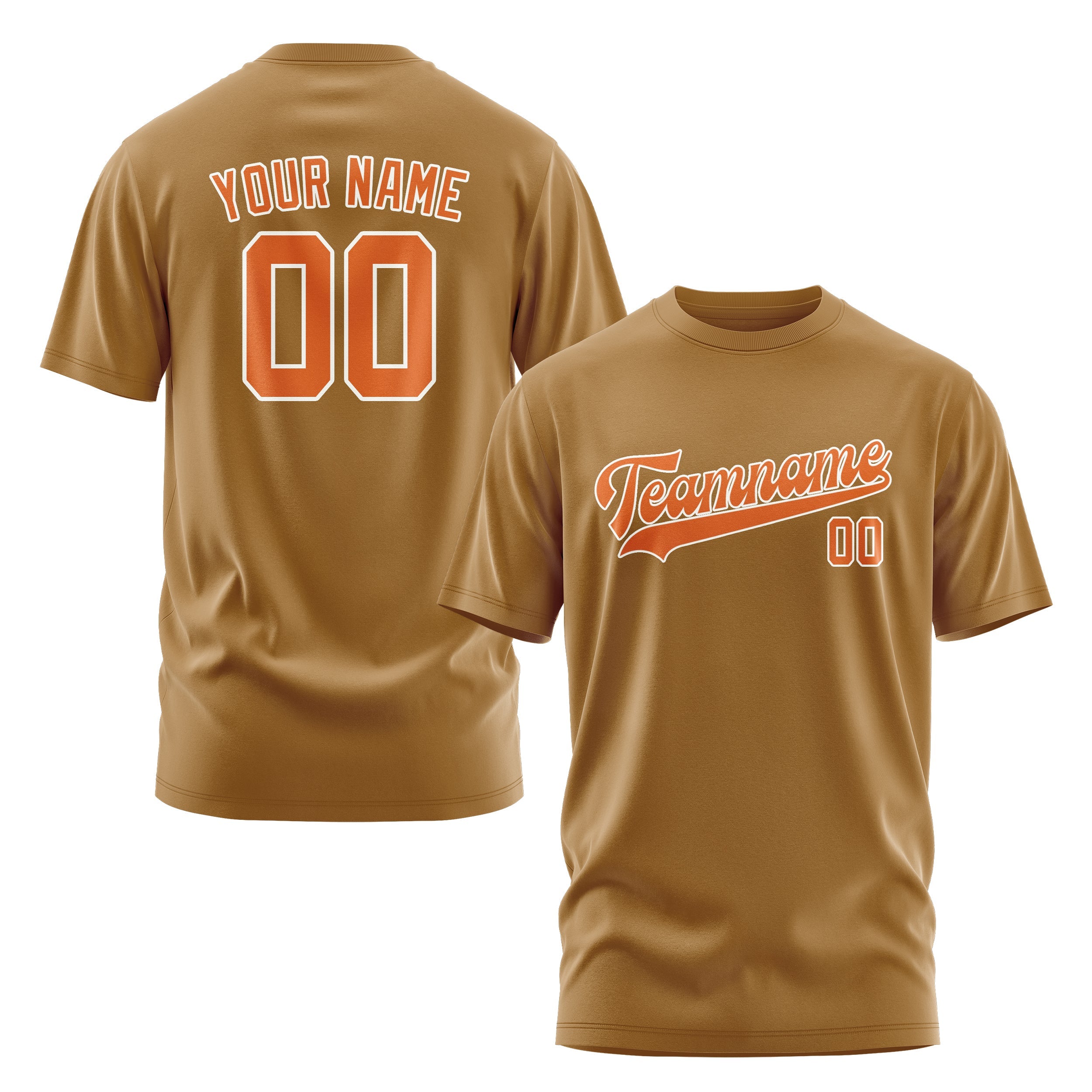 Custom Khaki Orange T-Shirt