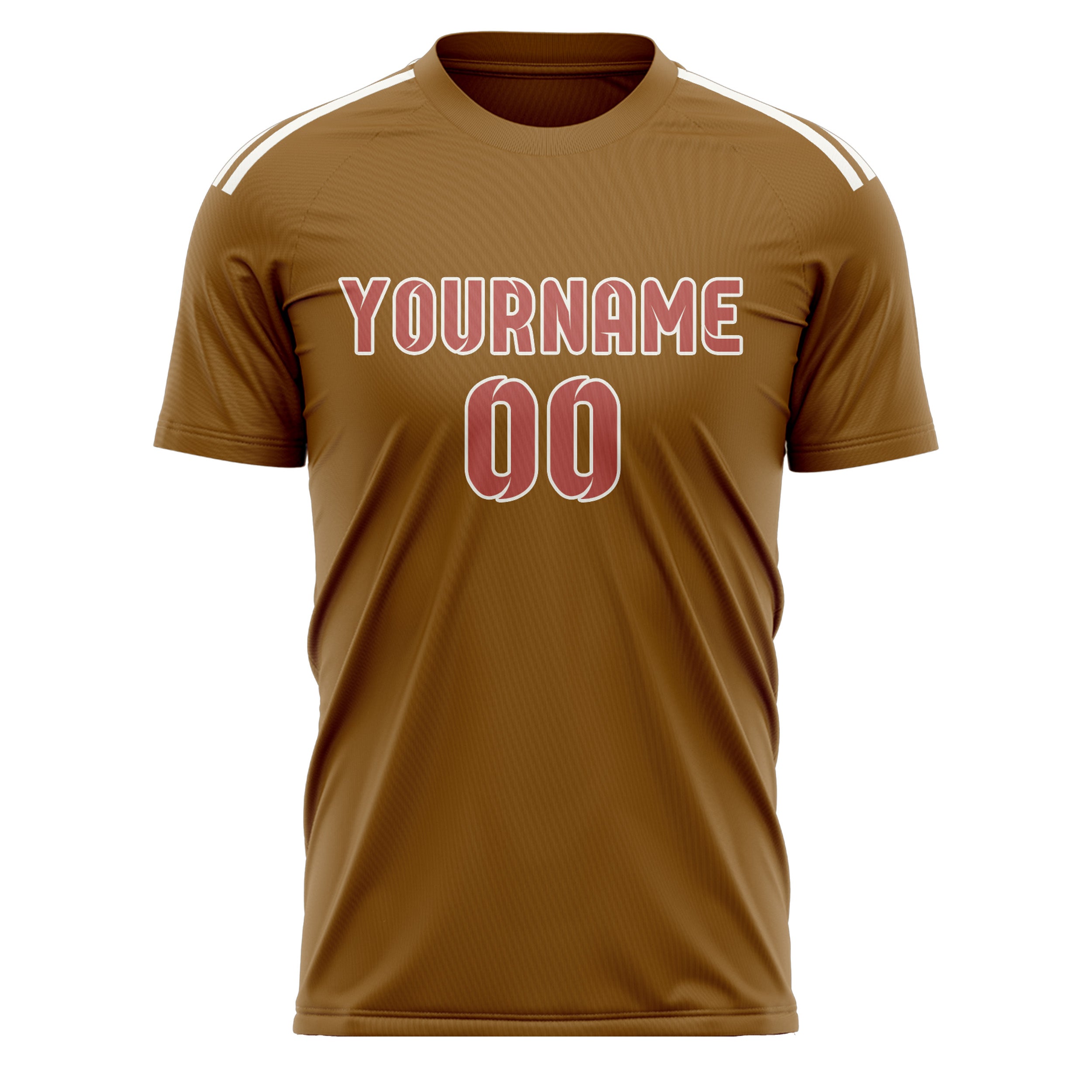 Custom Khaki Copper Rose Soccer Jersey