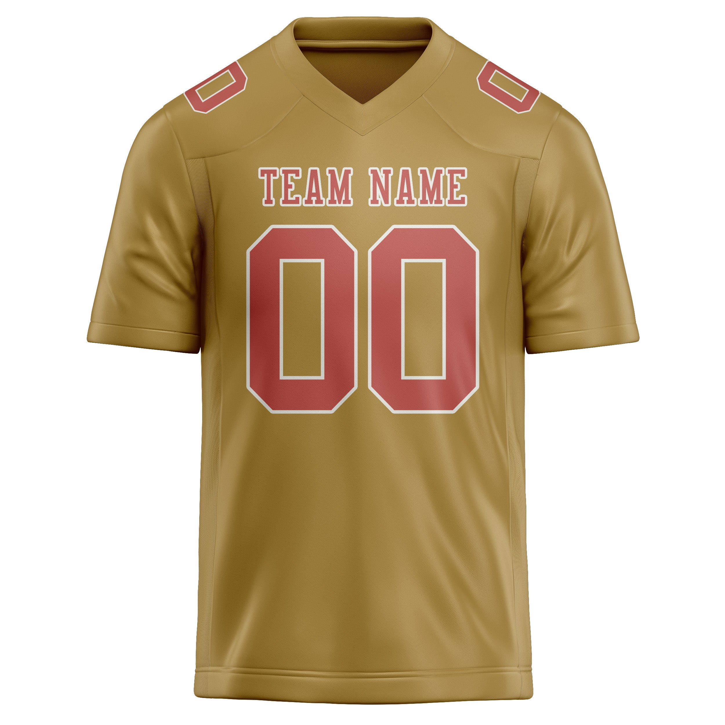 Custom Khaki Copper Rose Football Jersey