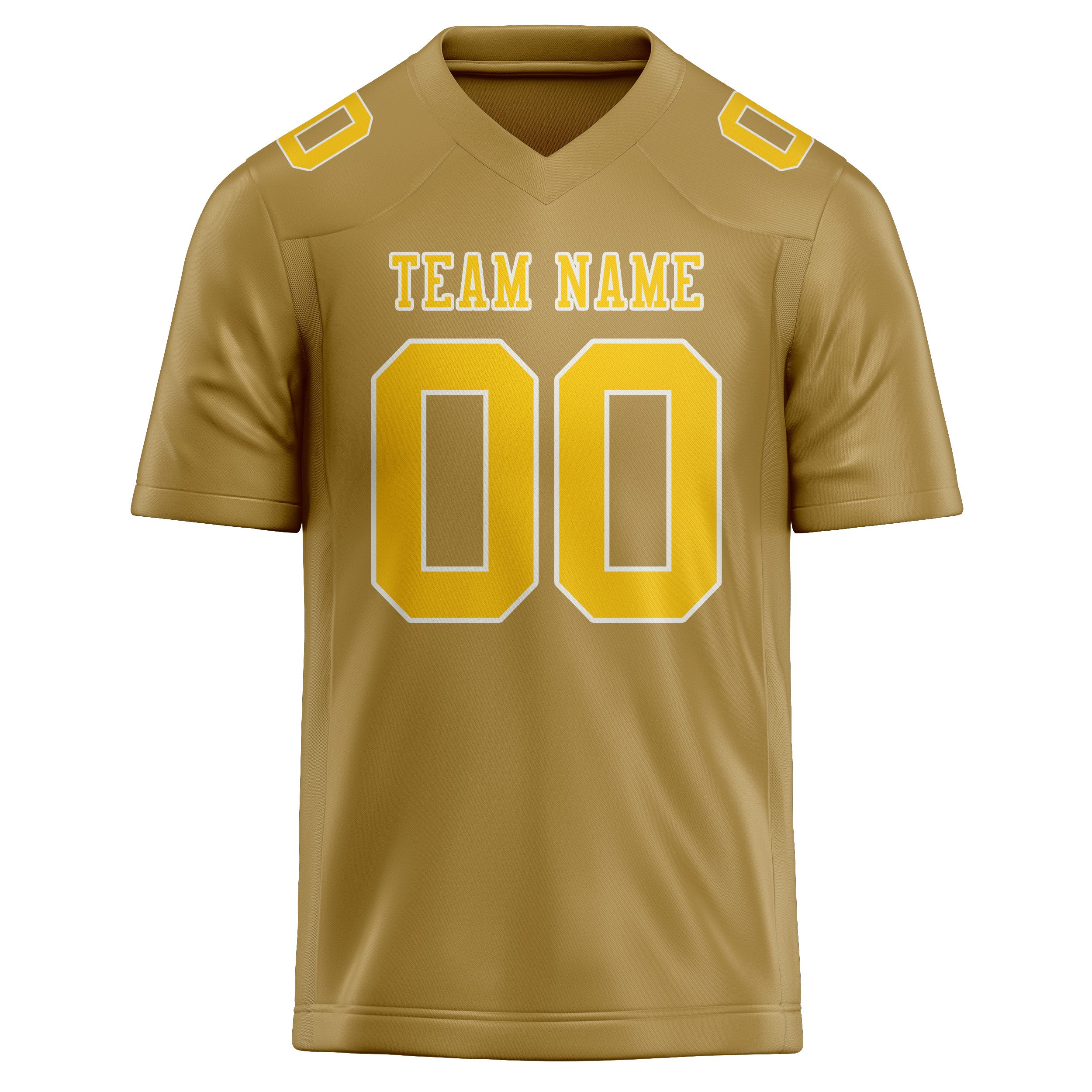 Custom Khaki Gold Football Jersey