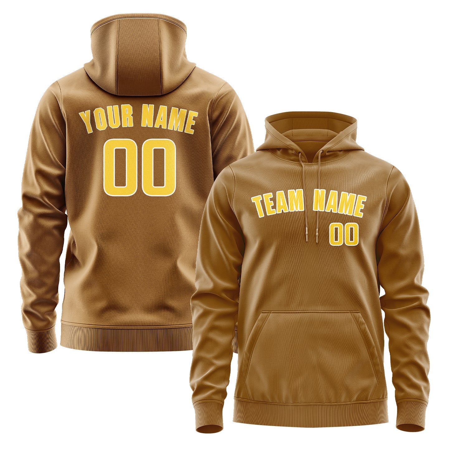 Custom Khaki Gold Hoodie