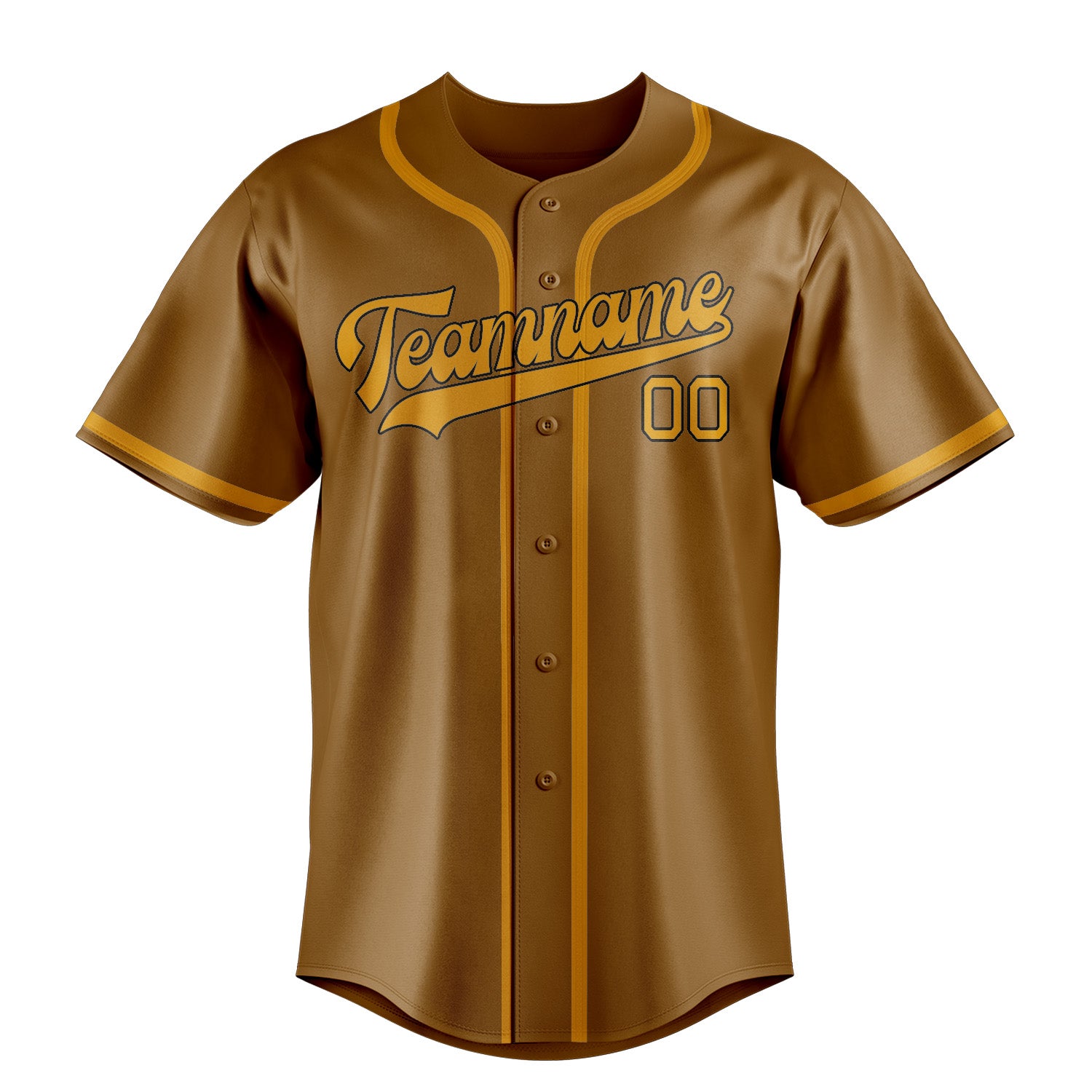 Custom Khaki Yellow Baseball Jersey