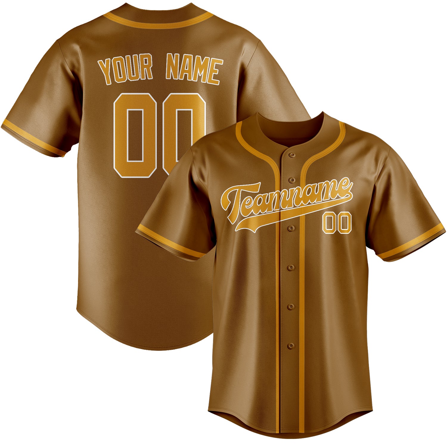 Custom Khaki Yellow Baseball Jersey