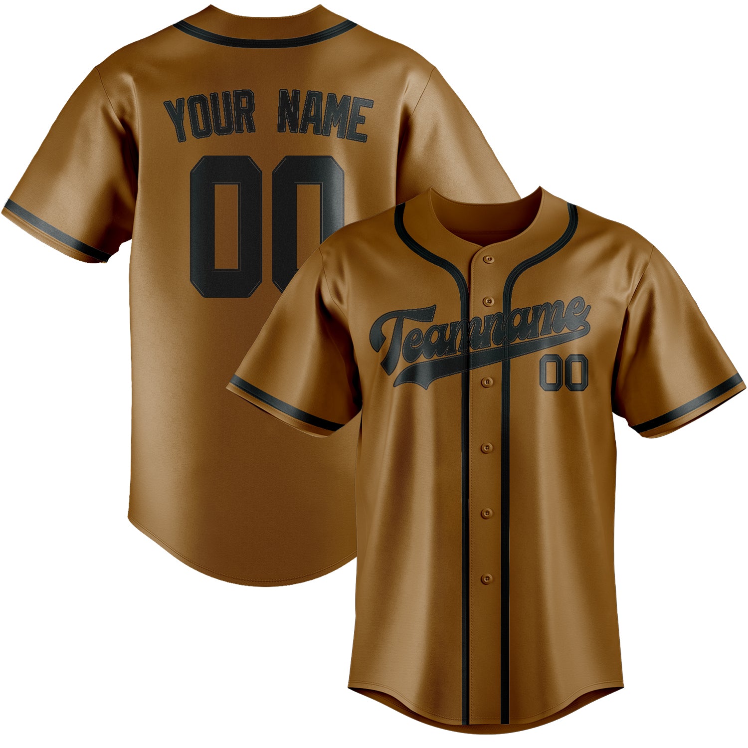 Custom Khaki Dark Grey Baseball Jersey