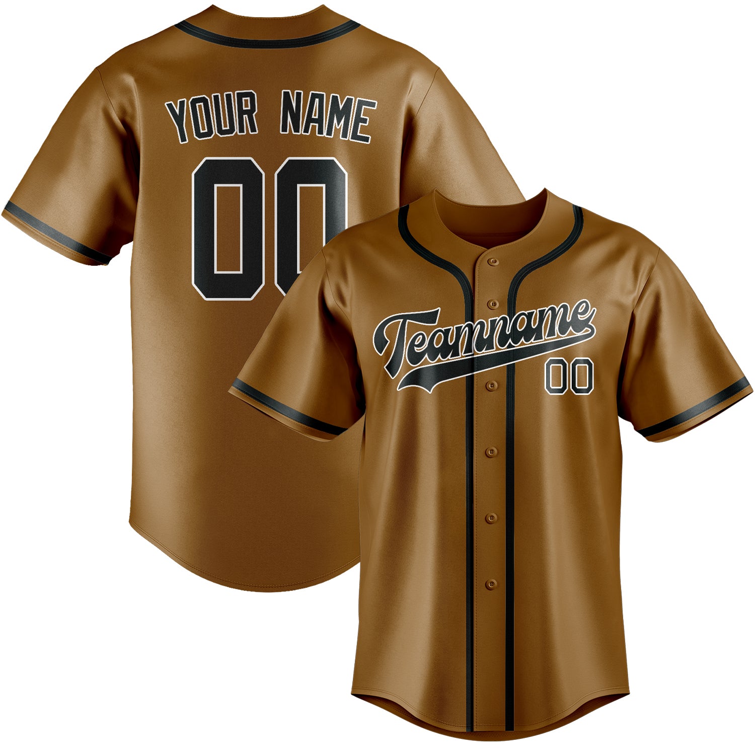 Custom Khaki Dark Grey Baseball Jersey
