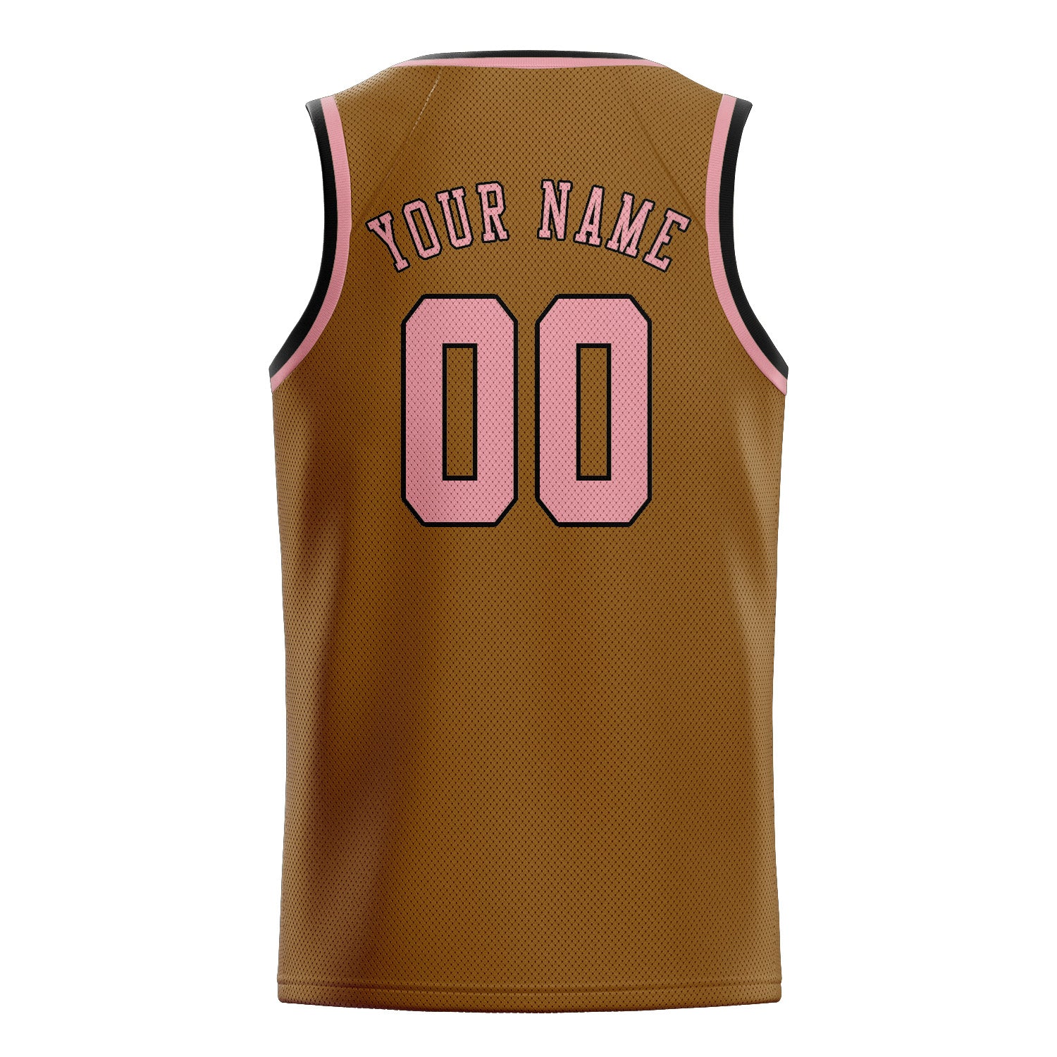 Custom Khaki Light Pink Basketball Jersey