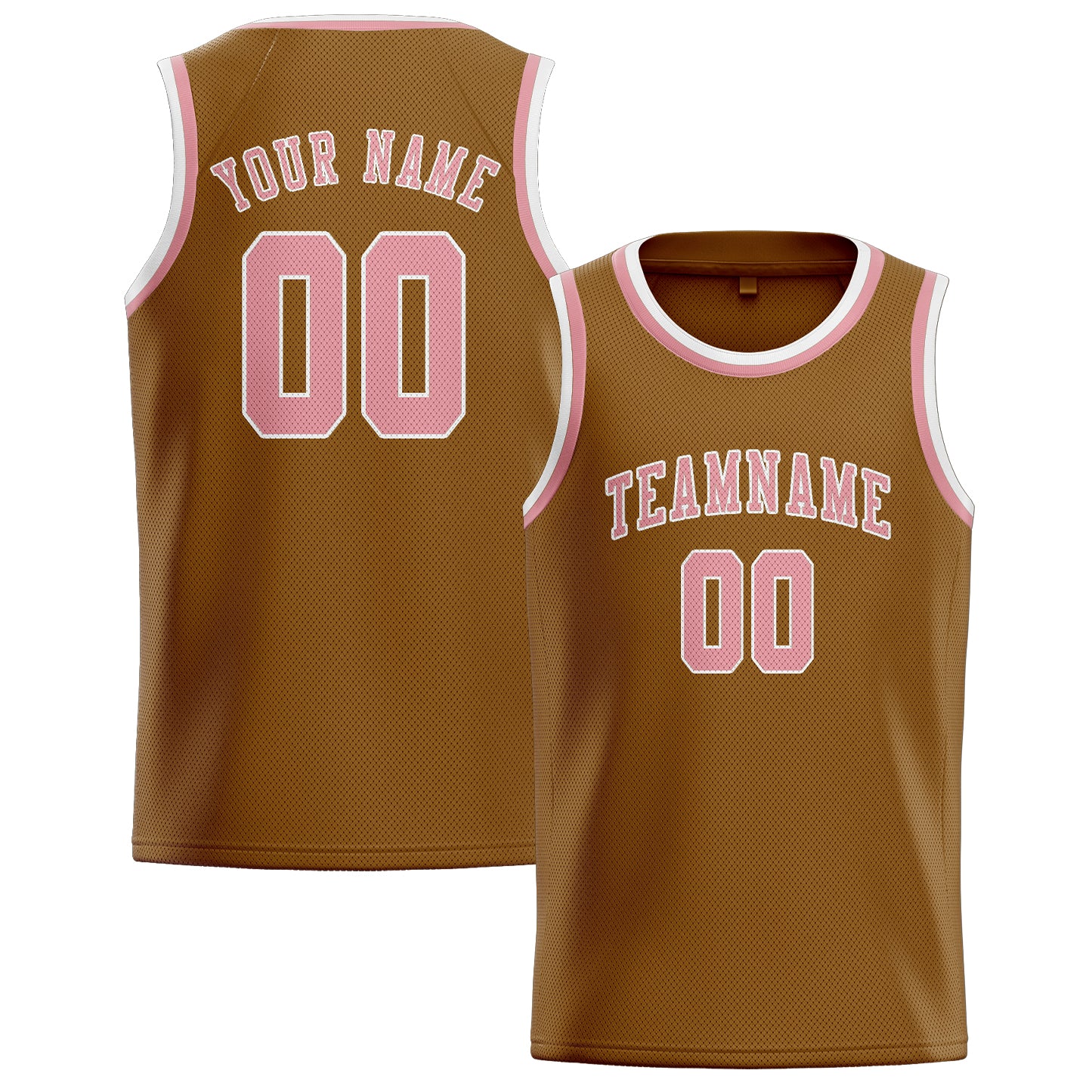 Custom Khaki Light Pink Basketball Jersey