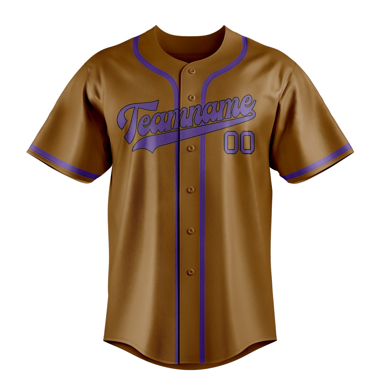 Custom Khaki Light Purple Baseball Jersey