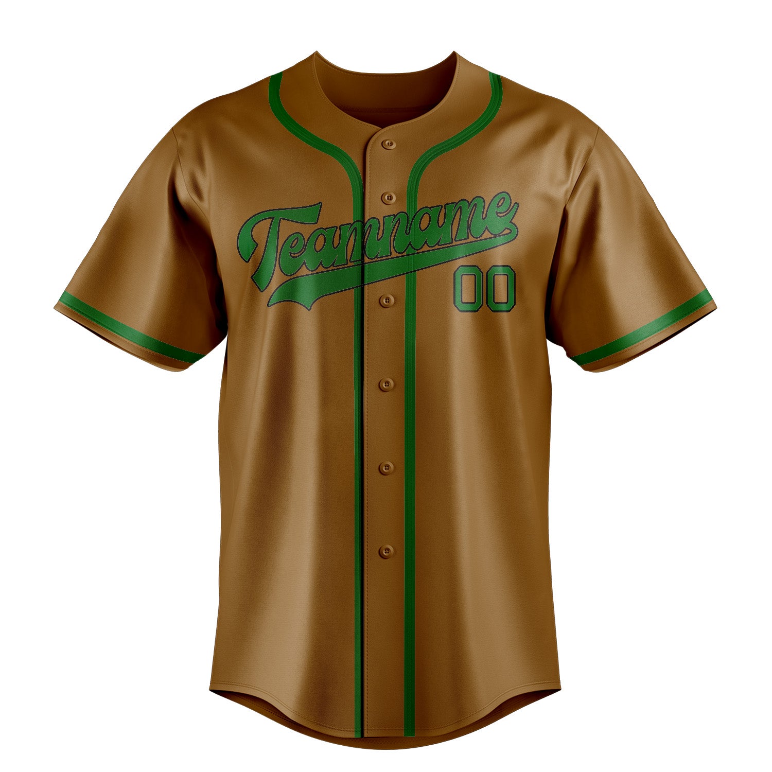 Custom Khaki Emerald Green Baseball Jersey