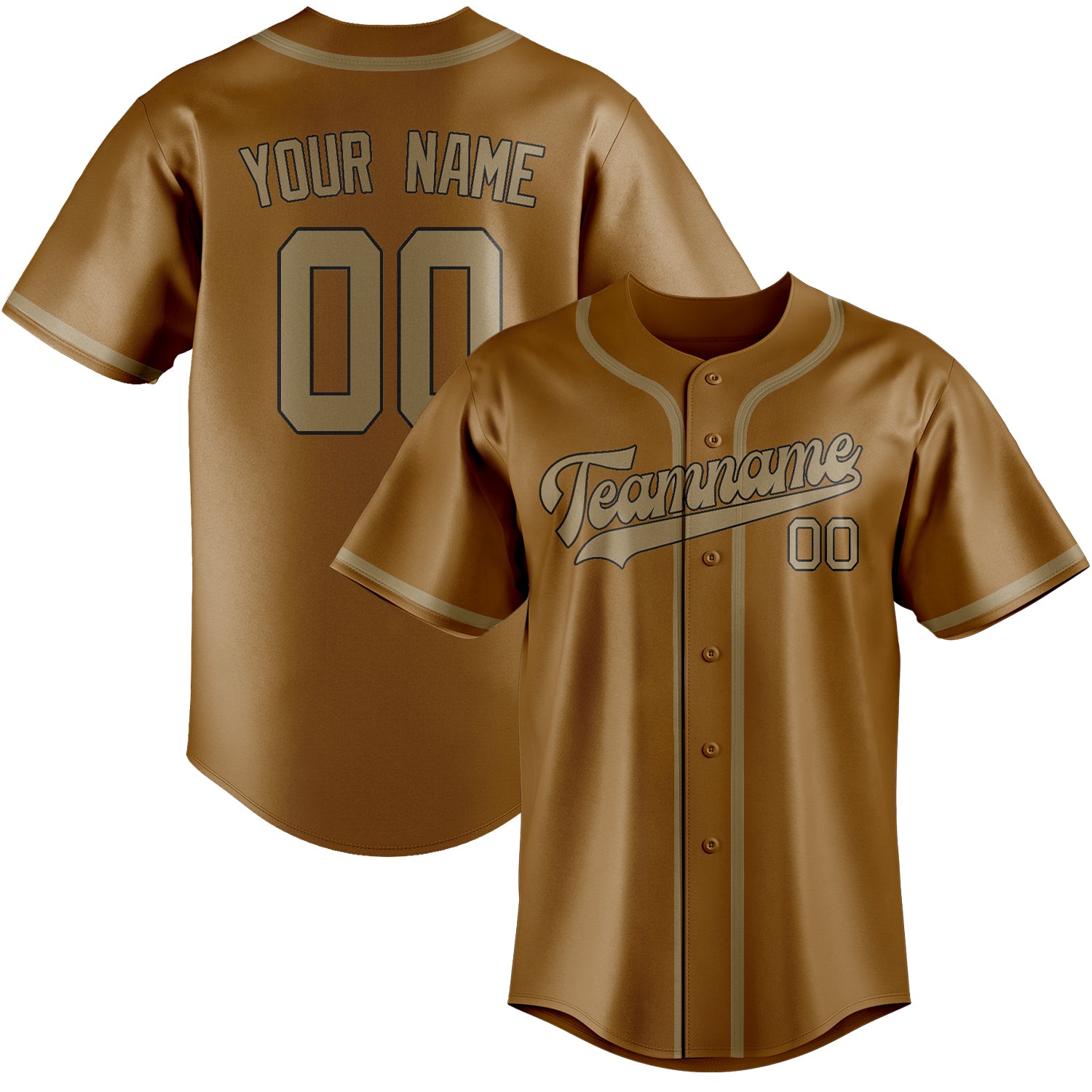 Custom Khaki Light Khaki Baseball Jersey