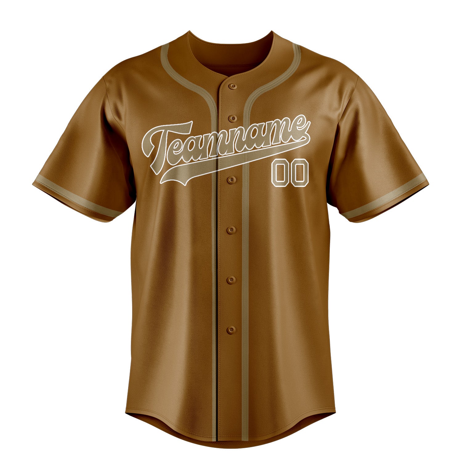 Custom Khaki Light Khaki Baseball Jersey
