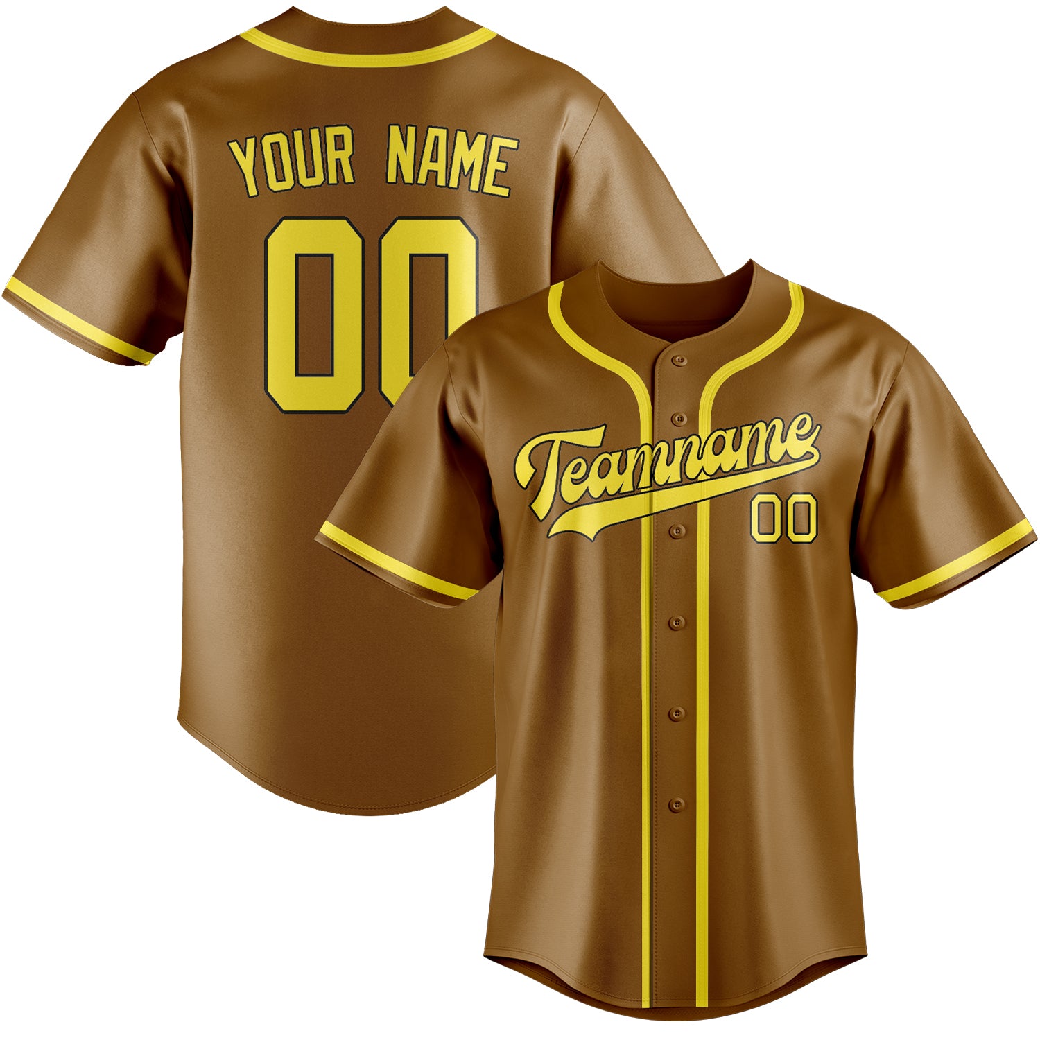 Custom Khaki Light Yellow Baseball Jersey