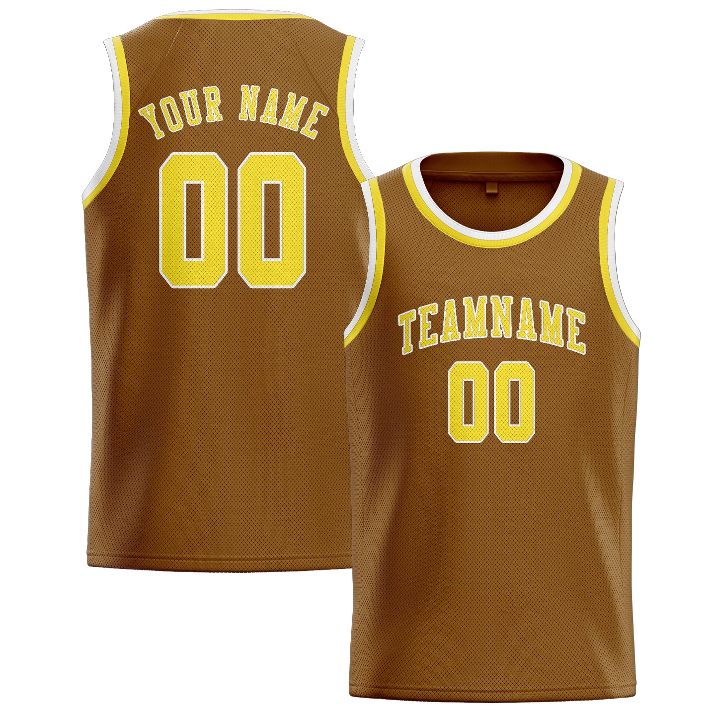 Custom Khaki Light Yellow Basketball Jersey
