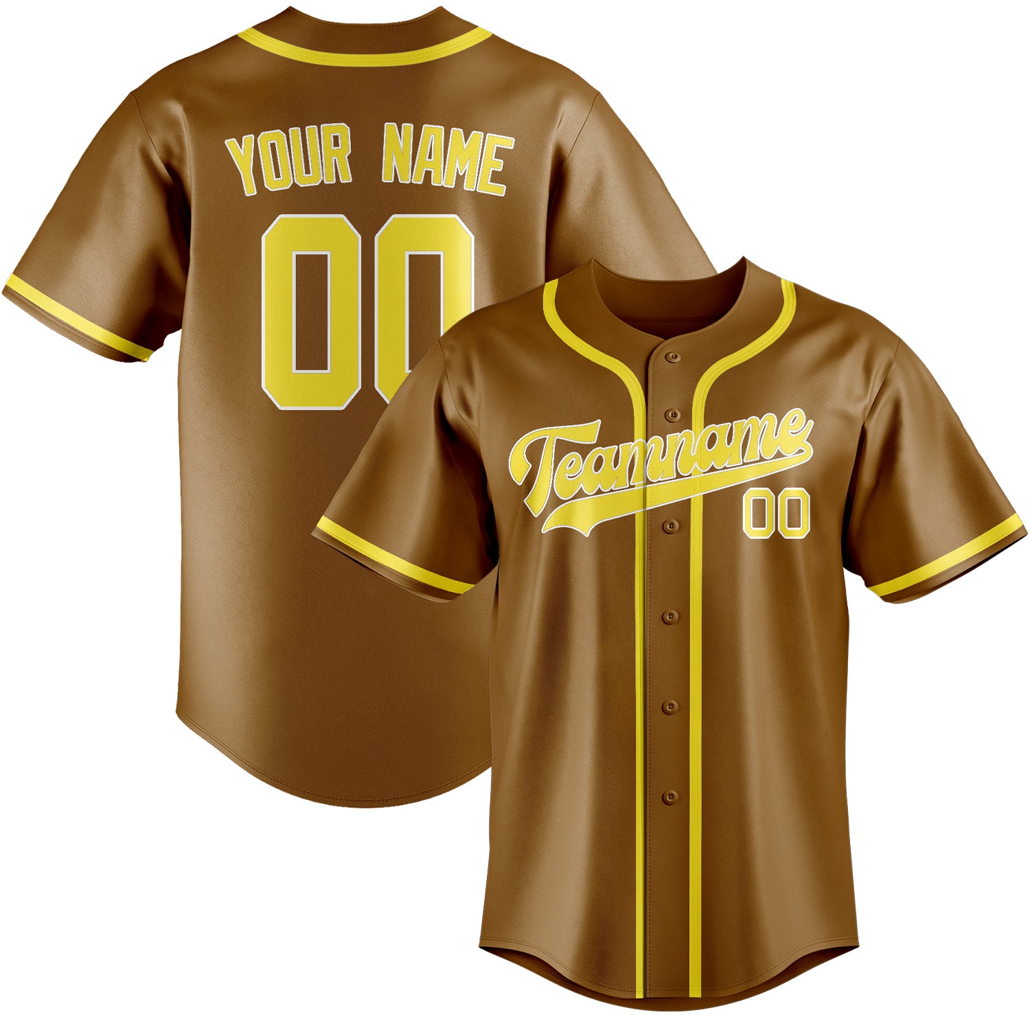 Custom Khaki Light Yellow Baseball Jersey