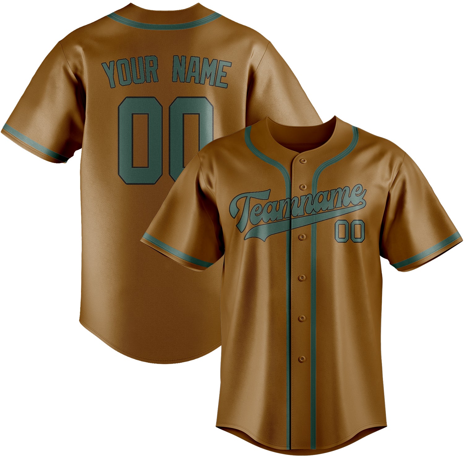 Custom Khaki Blue Green Baseball Jersey
