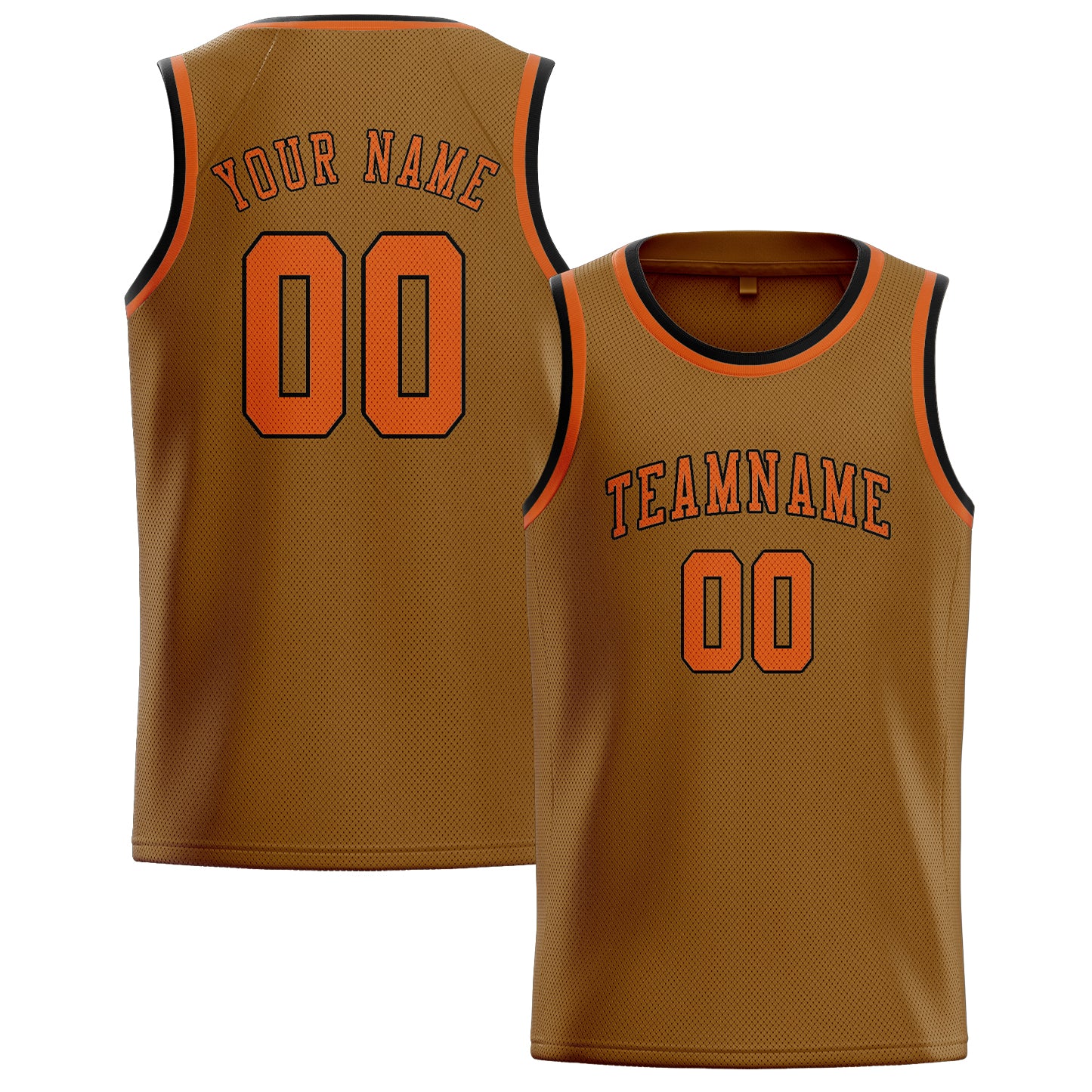 Custom Khaki Orange Basketball Jersey
