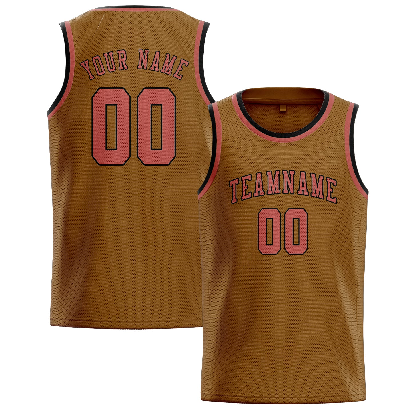 Custom Khaki Copper Rose Basketball Jersey