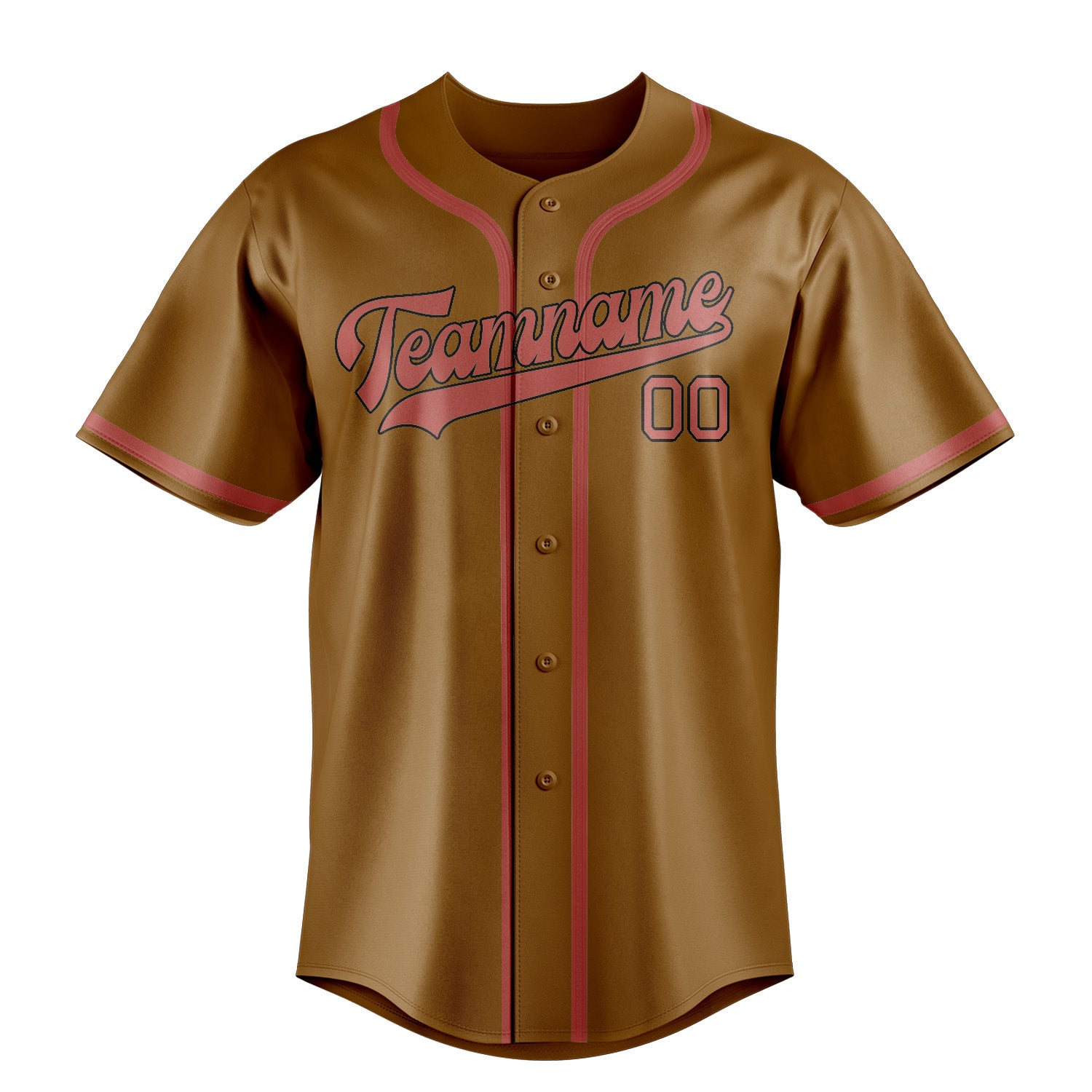 Custom Khaki Copper Rose Baseball Jersey