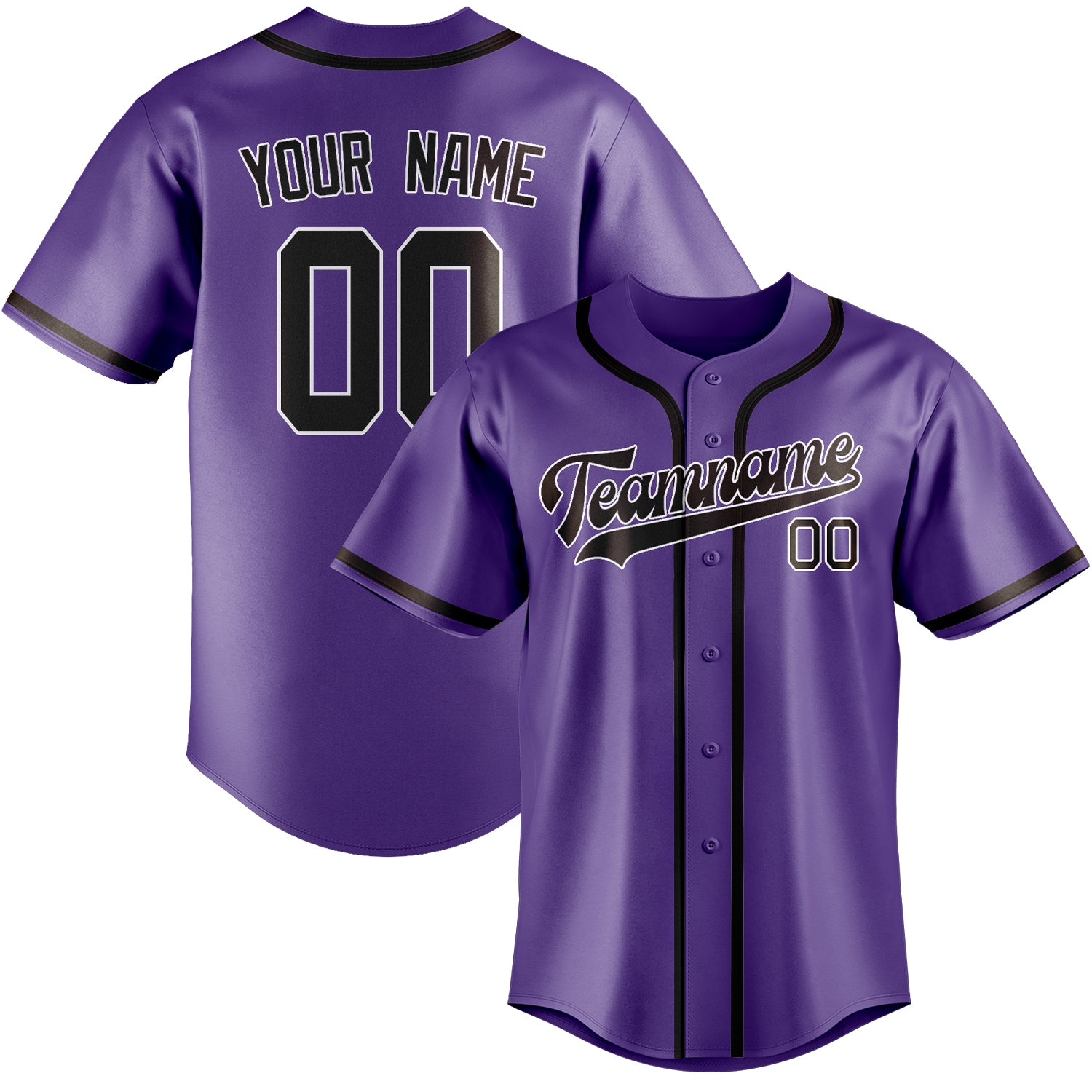 Custom Light Purple Brown Baseball Jersey