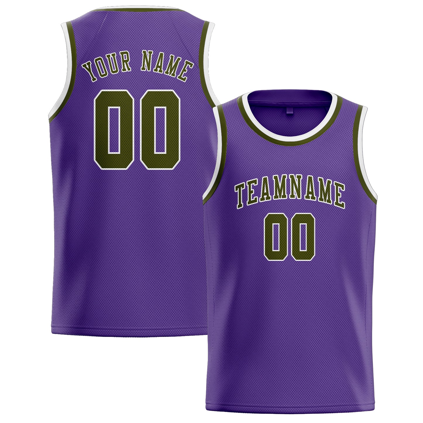 Custom Light Purple Olive Basketball Jersey