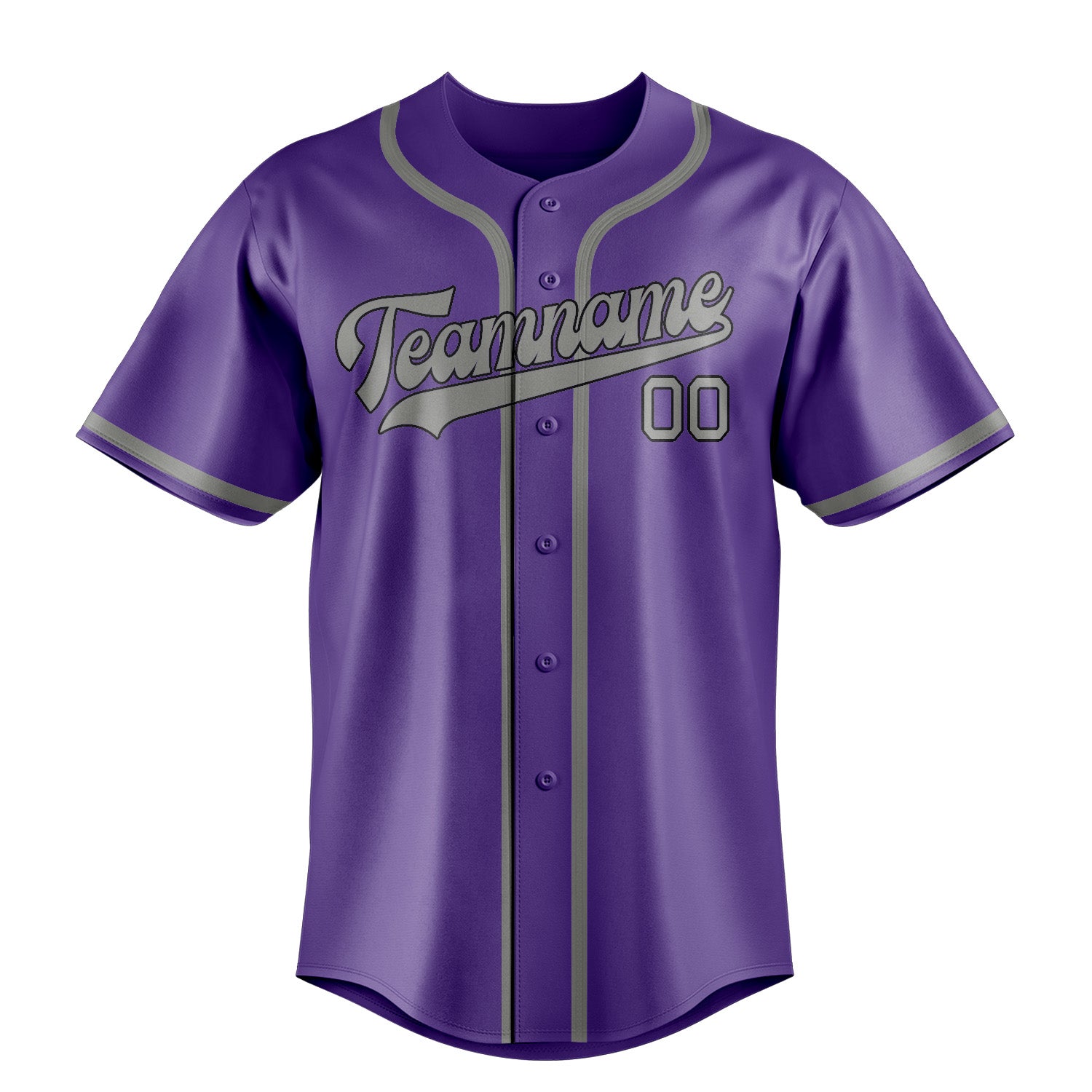 Custom Light Purple Gray Baseball Jersey