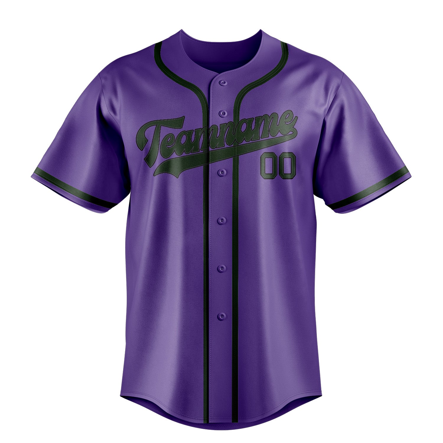 Custom Light Purple Dark Green Baseball Jersey
