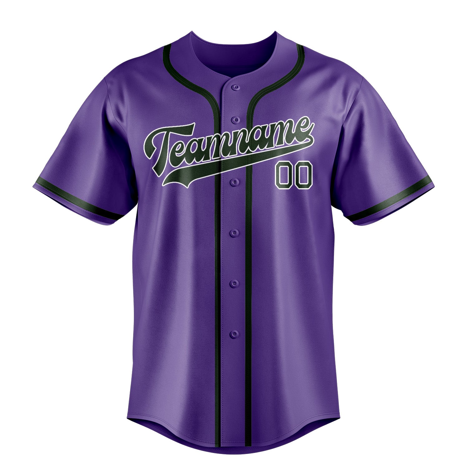 Custom Light Purple Dark Green Baseball Jersey
